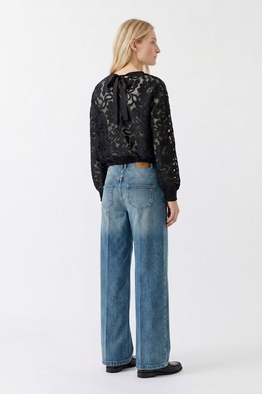 OUI Sweatshirt Spitze - black
