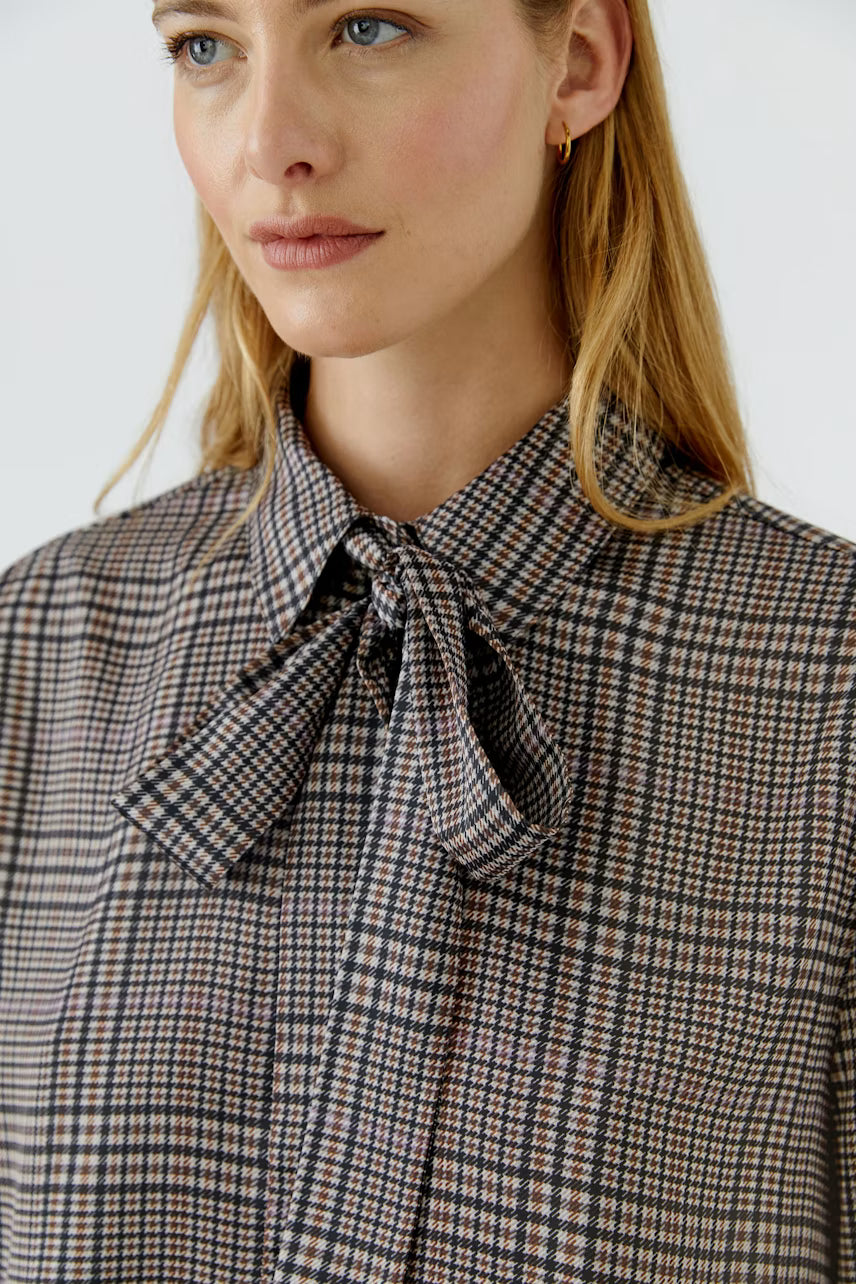 OUI Bow blouse - offwhite brown