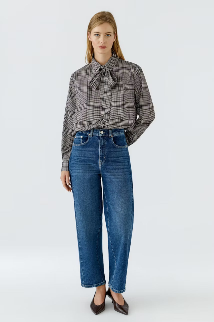OUI Bow blouse - offwhite brown