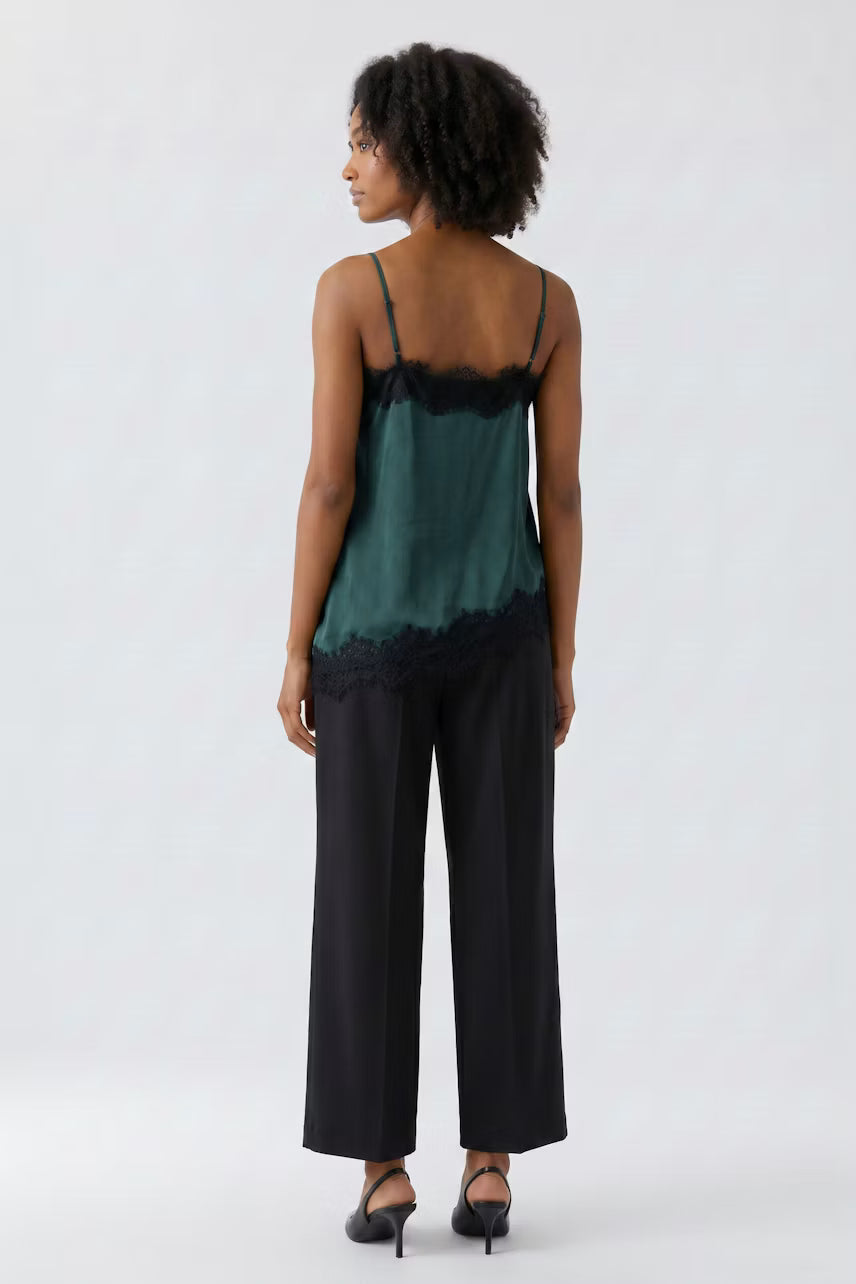 OUI Satin top - scarab