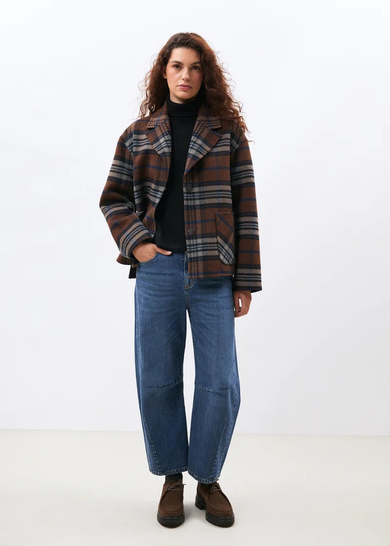 Humility brown reversible plaid jacket