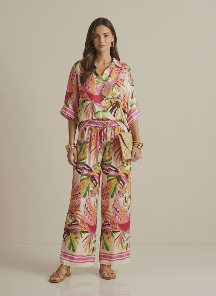 DECK Palm Multi Print Trousers