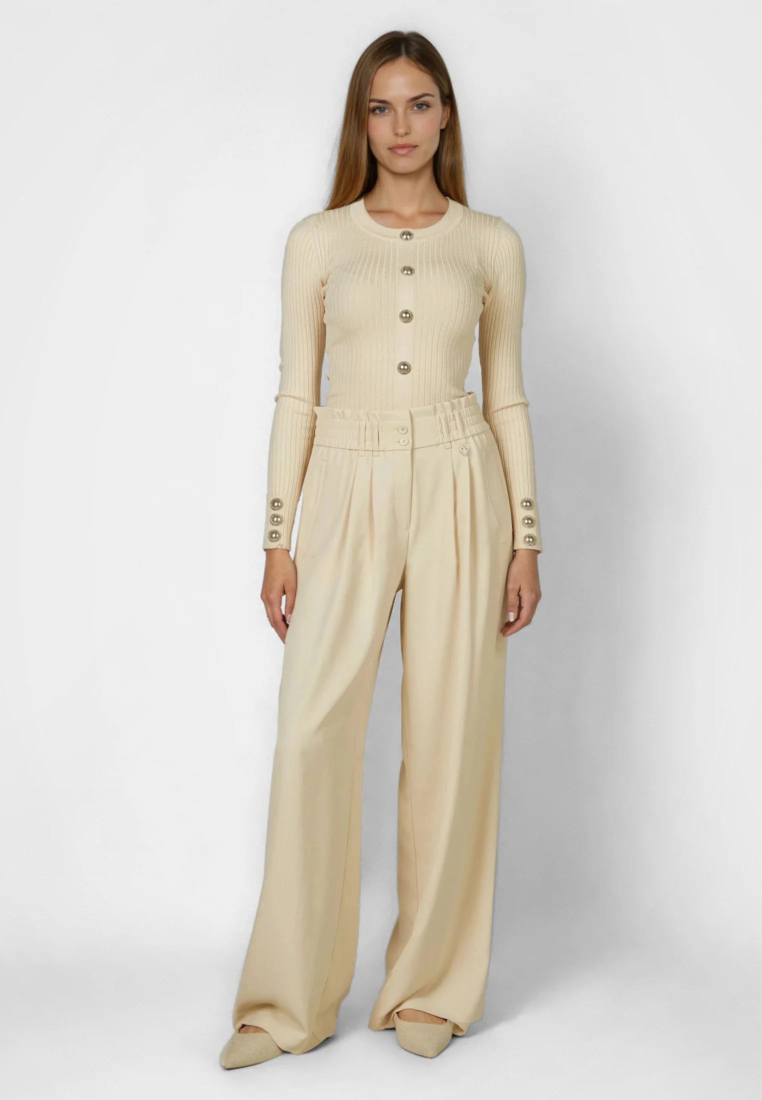 Marc Aurel wide pleated trousers made of soft, draping fabric