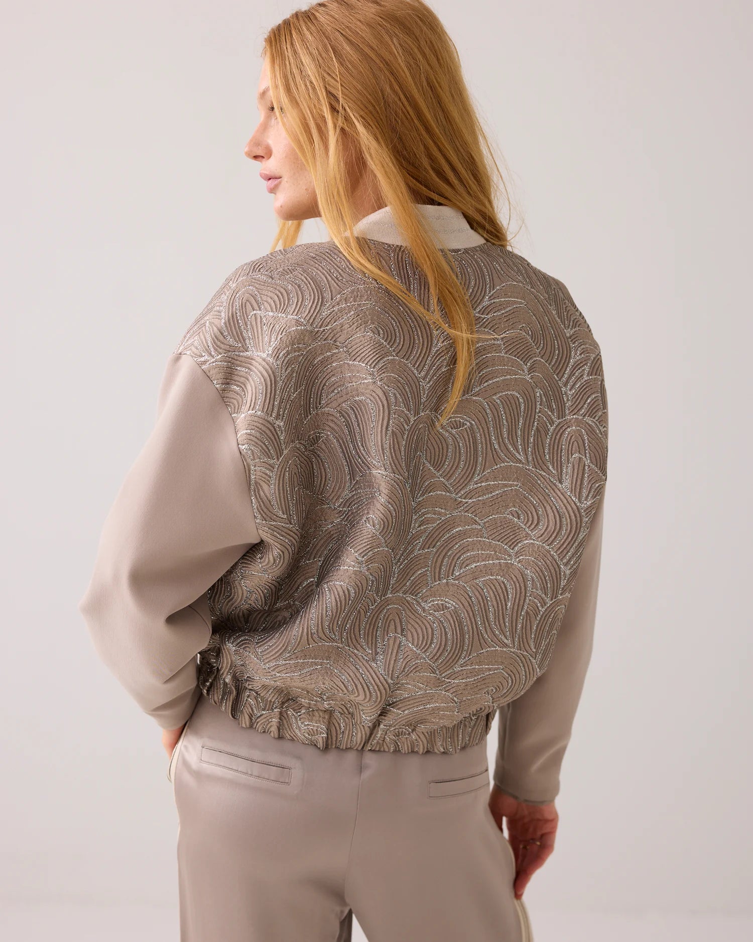 Summum Jacquard/foam bomber jacket