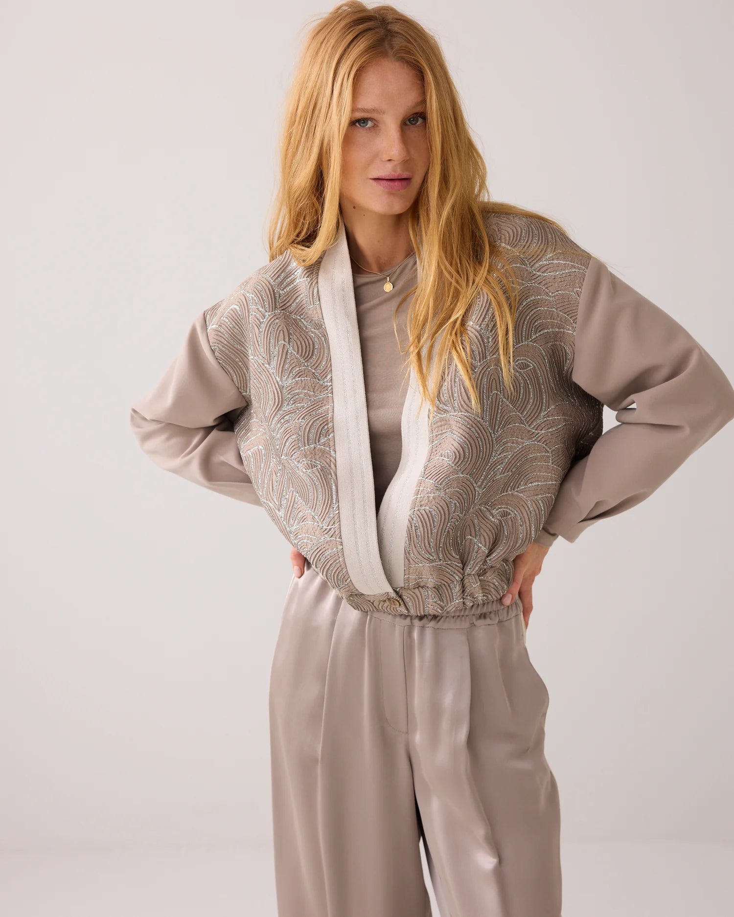 Summum Jacquard/foam bomber jacket