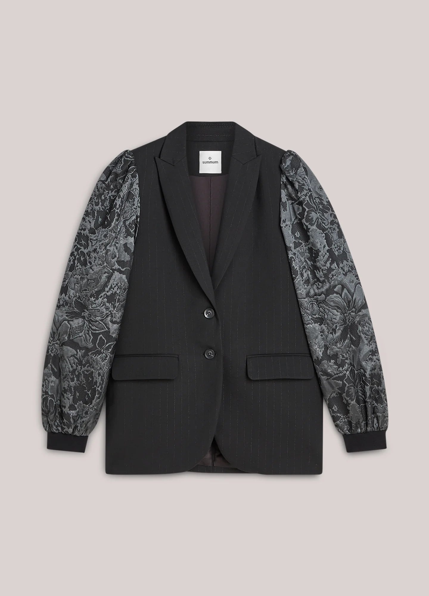 Summum Pinstripe blazer with jacquard sleeves
