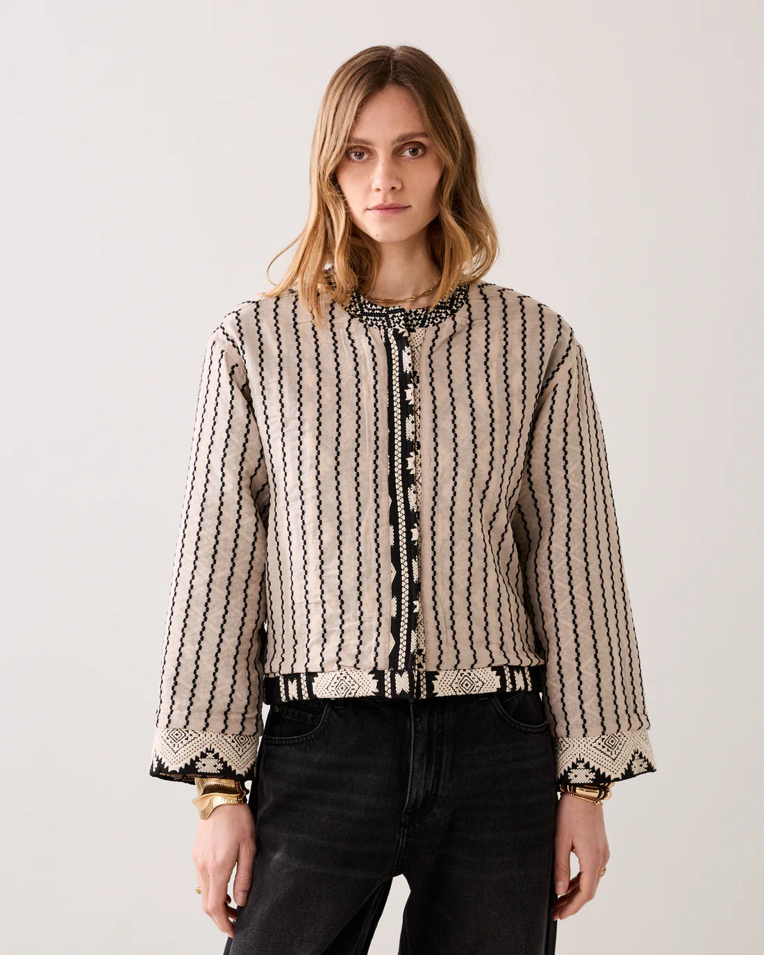 Summum Reversible kimono jacket in jacquard fabric