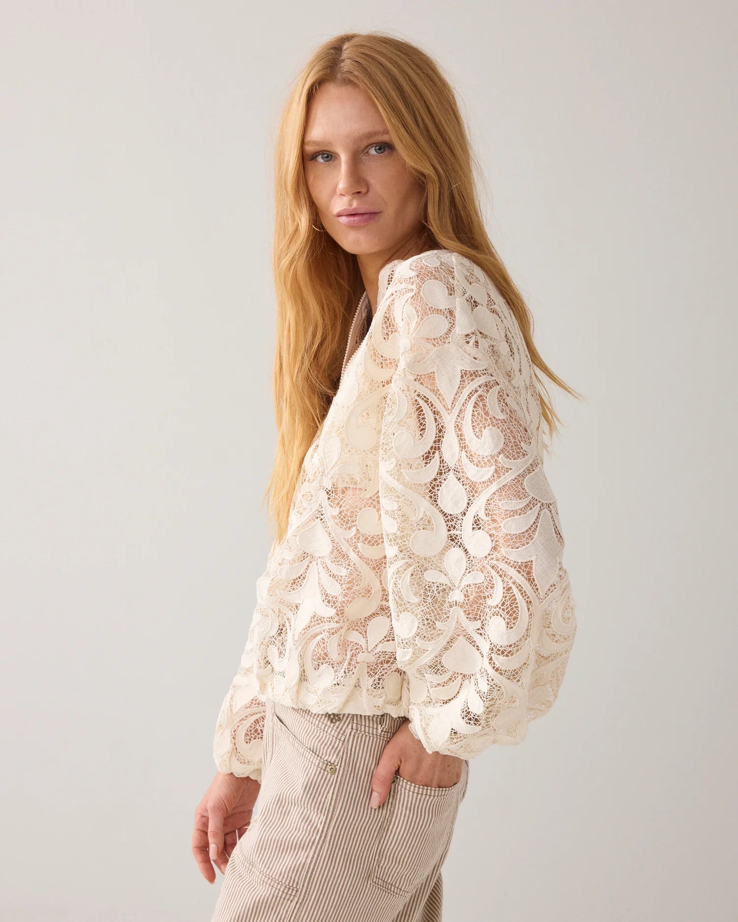 Summum TRANSPARENT LACE BOMBER JACKET