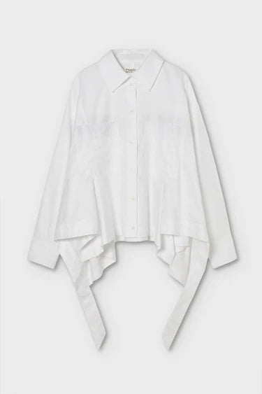 Psophia ASYMMETRICAL OXFORD SHIRT WITH GODETS