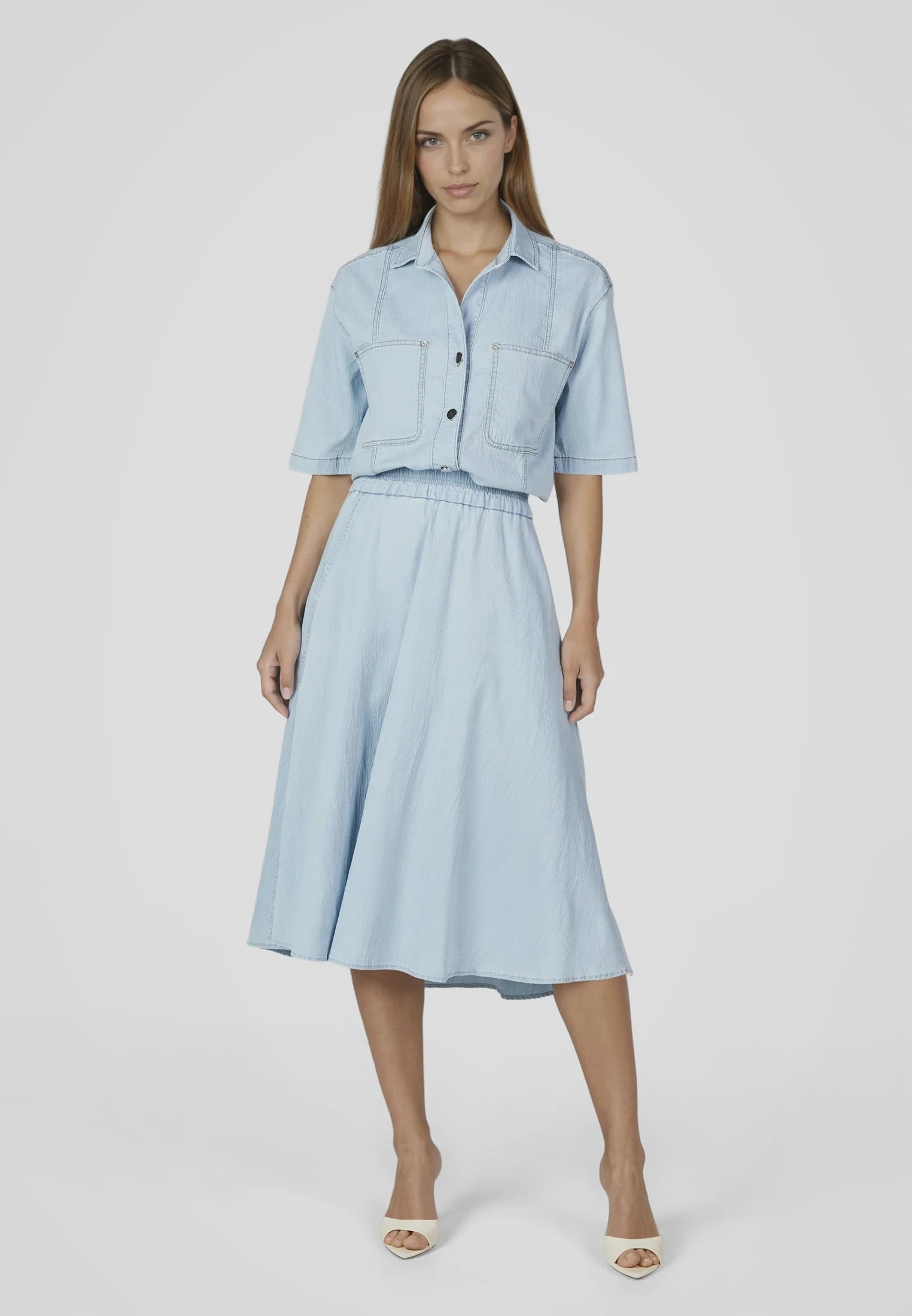 Marc Aurel Indigo Tencel blend denim shirt