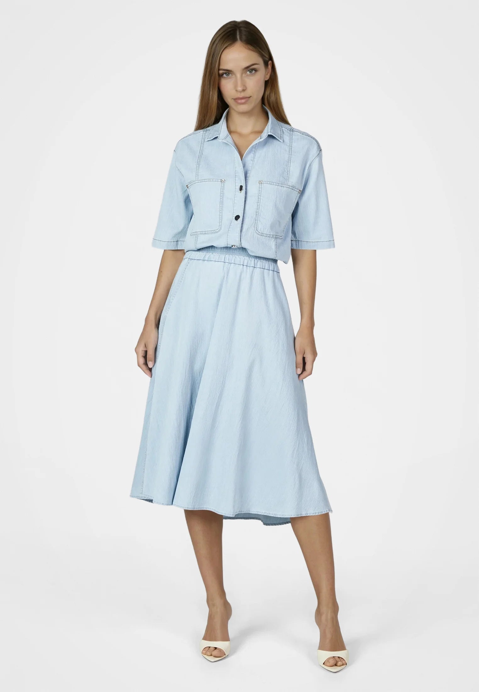 Marc Aurel Indigo Tencel blend denim skirt