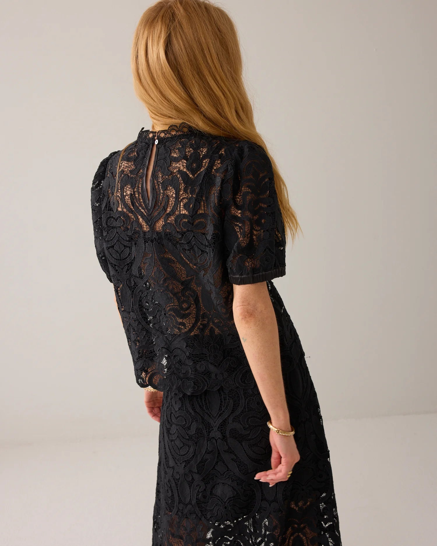Summum Boxy lace top Black