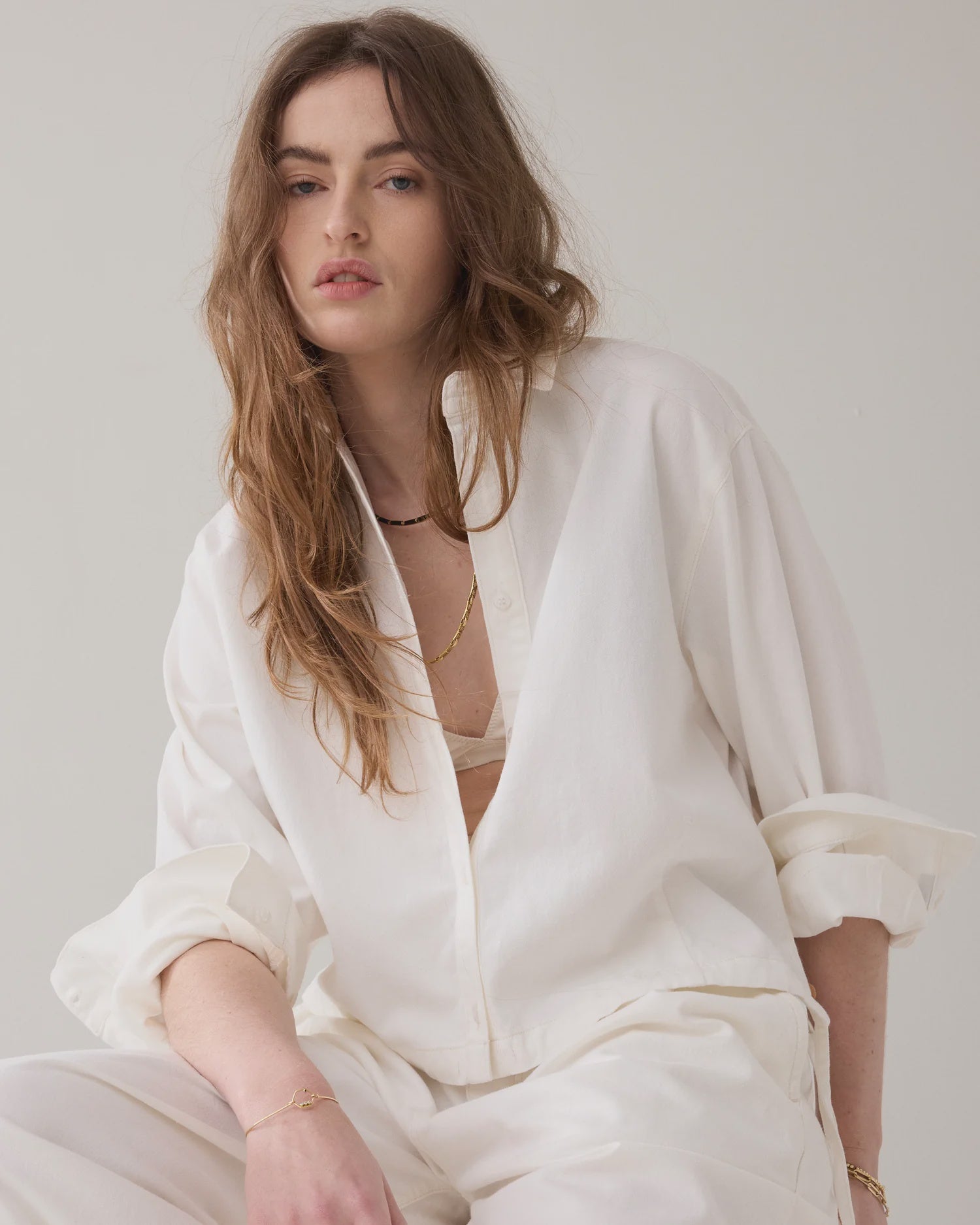 Summum Denim blouse in soft twill