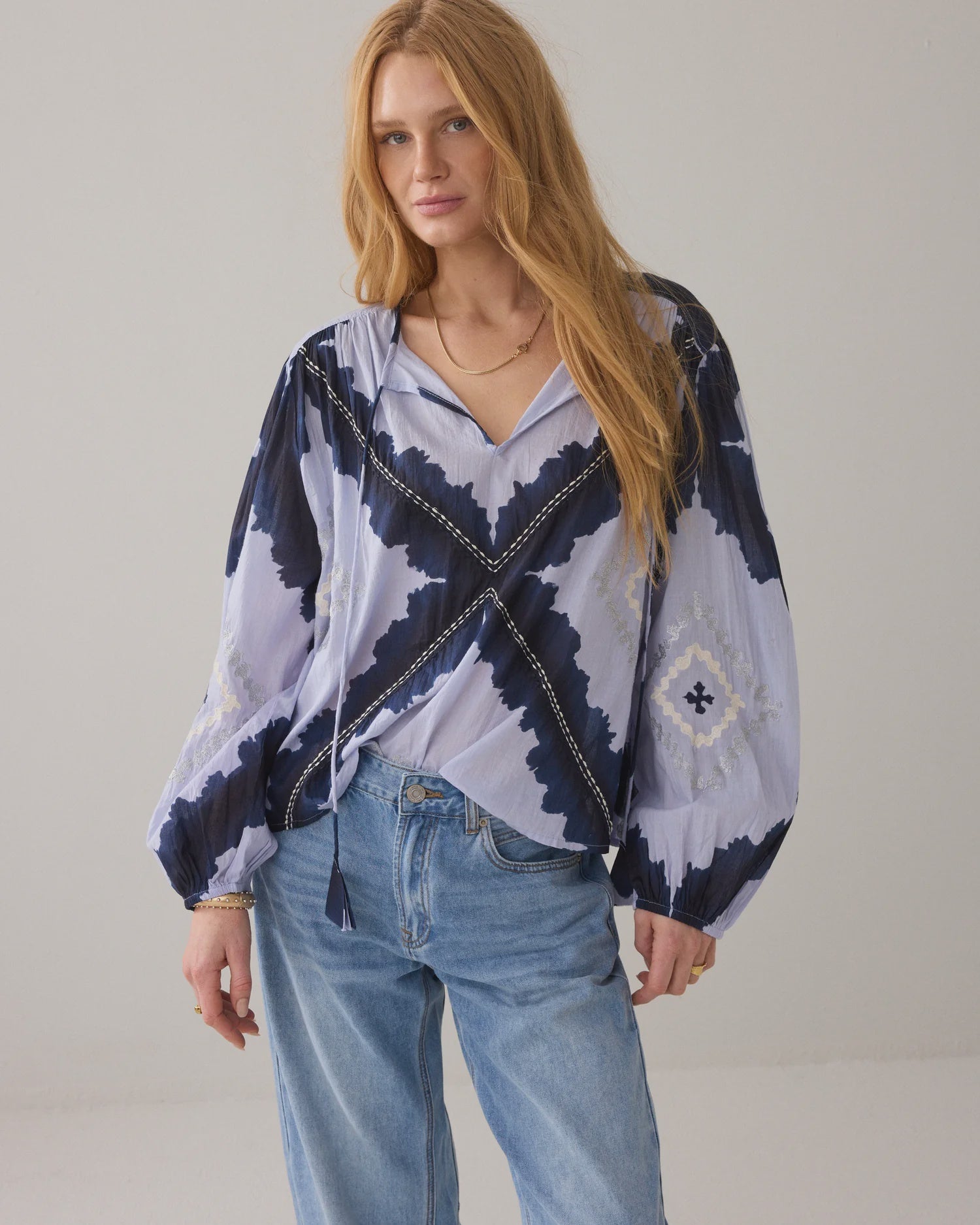 Summum Tie-dye top in cotton voile