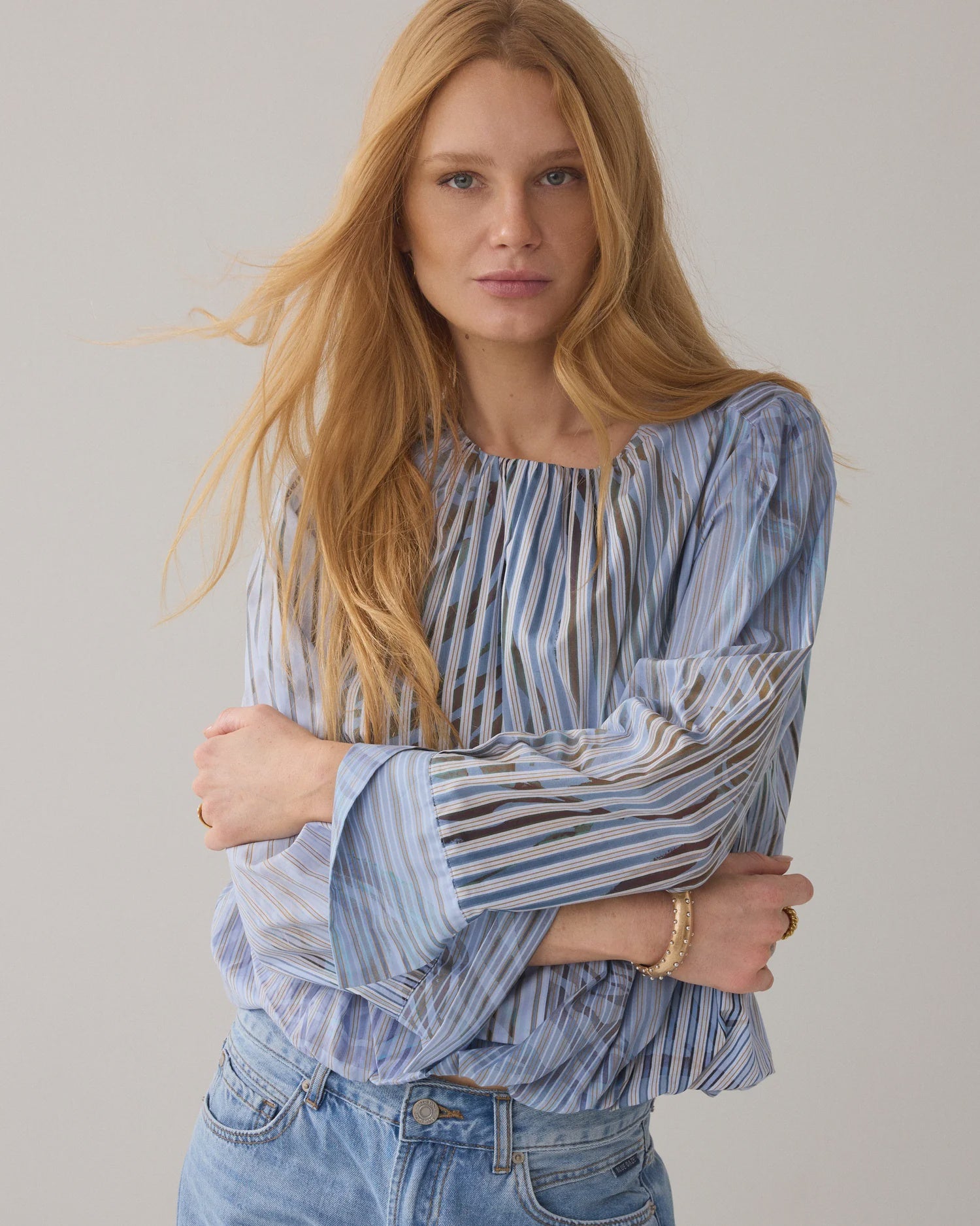 Summum Pleated top with print