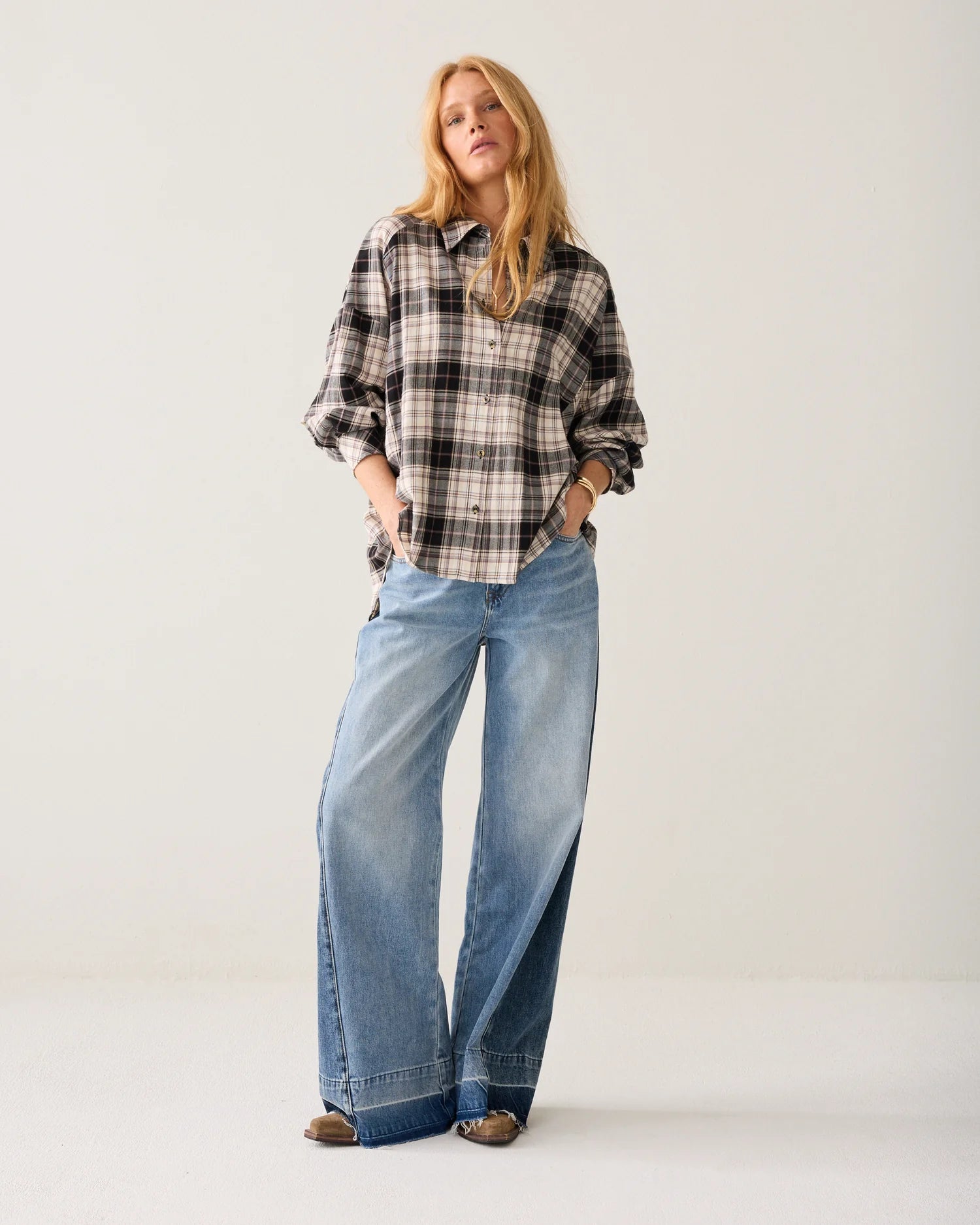Summum Plaid flannel blouse