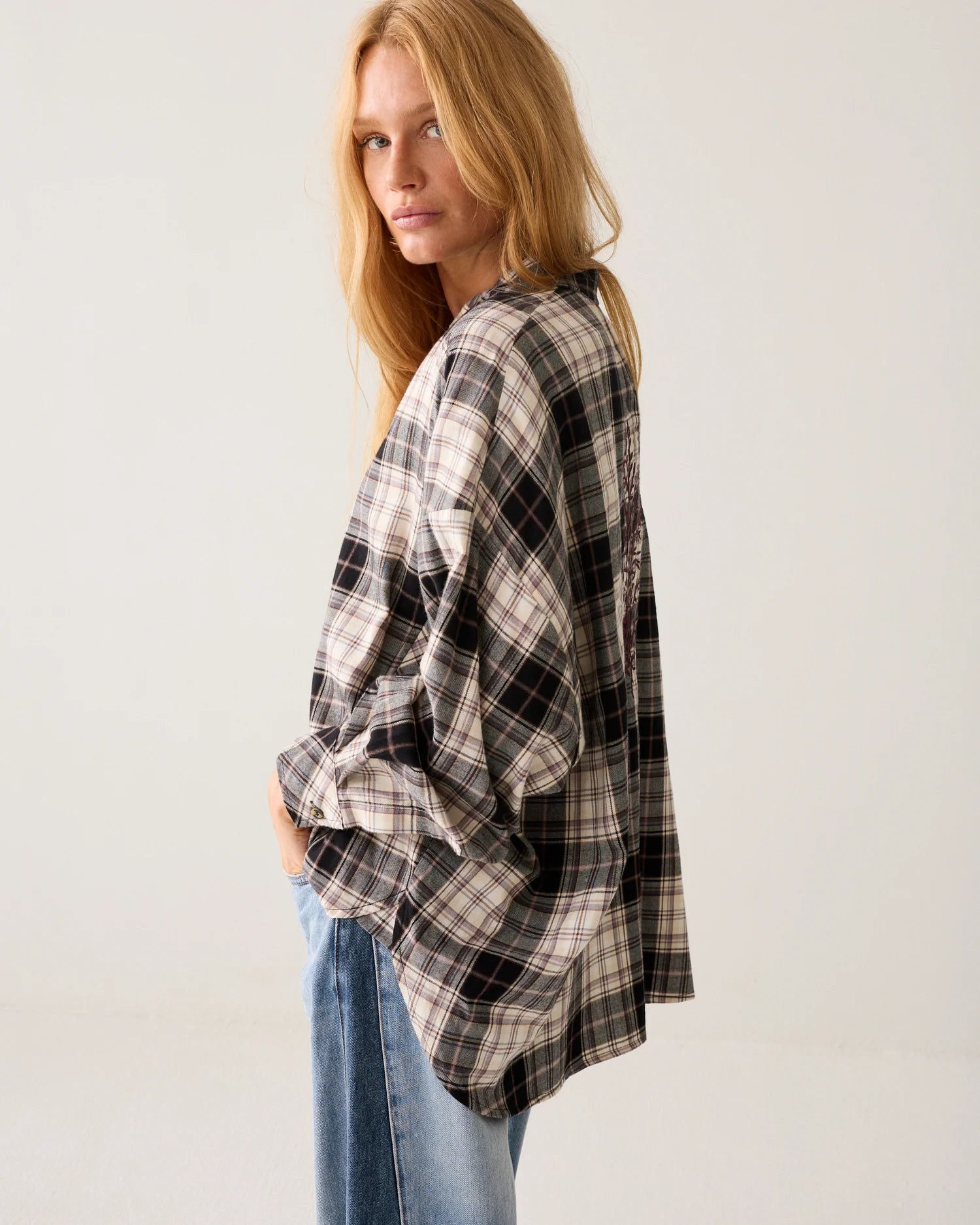 Summum Plaid flannel blouse