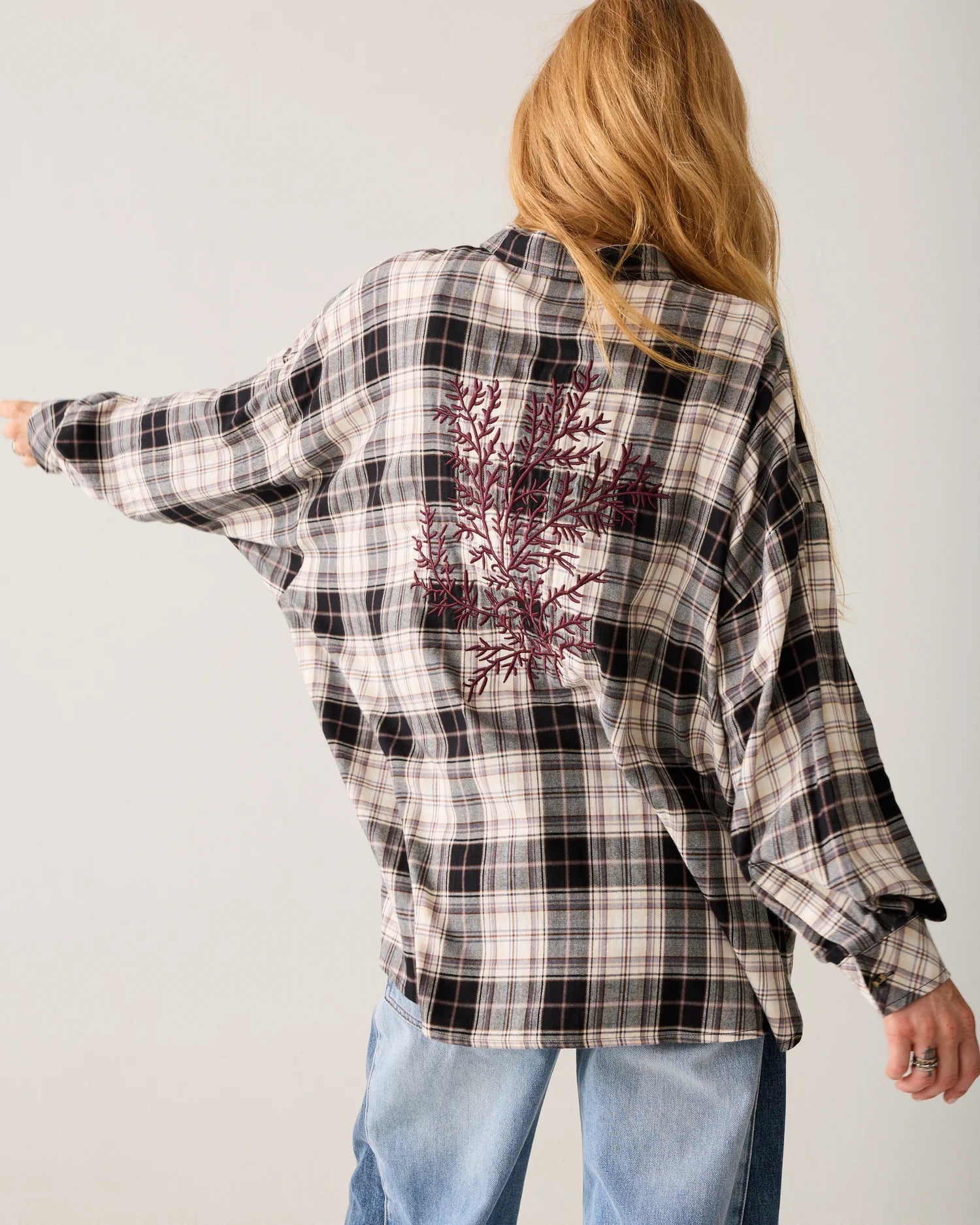 Summum Plaid flannel blouse