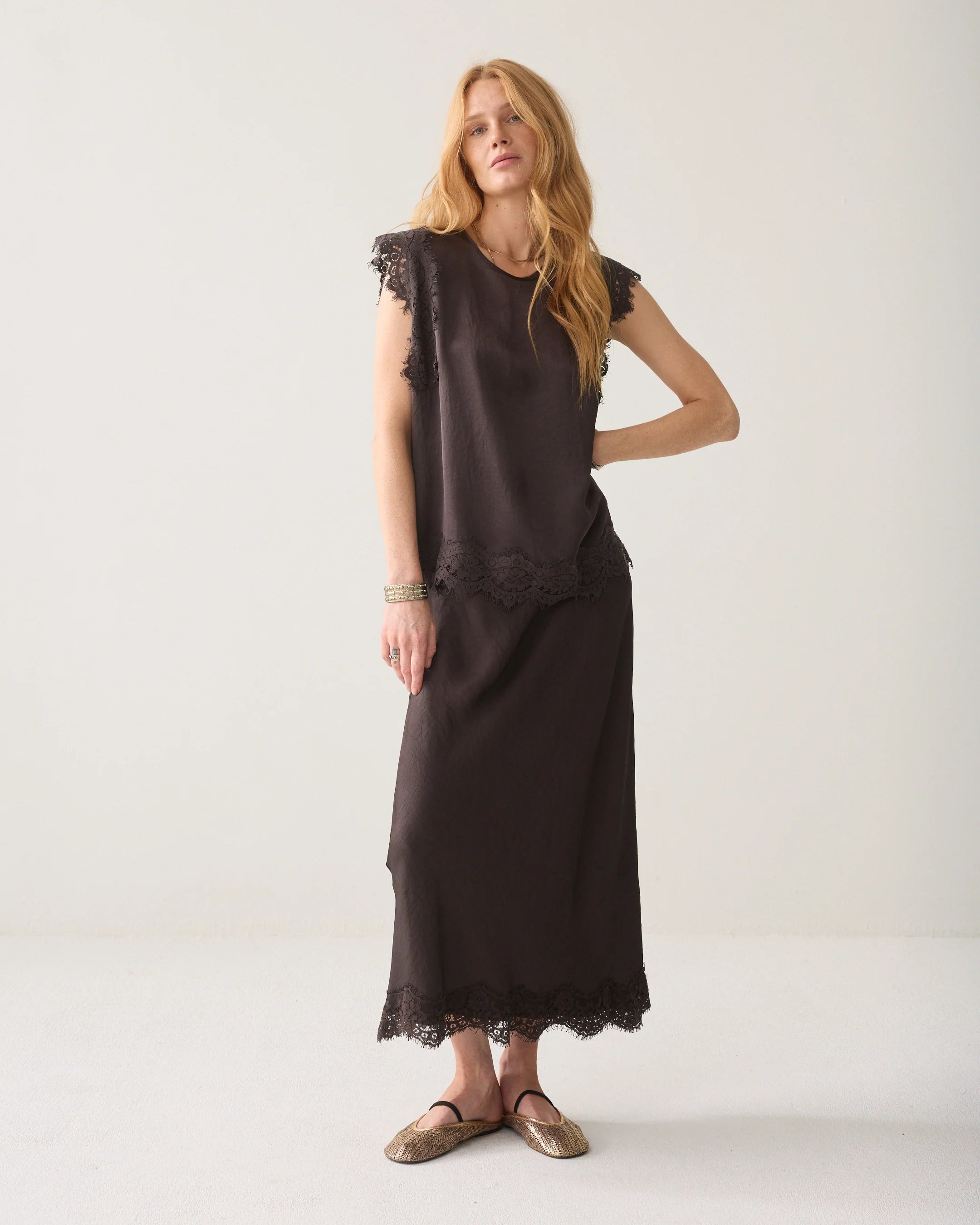 Summum Sleeveless top with lace