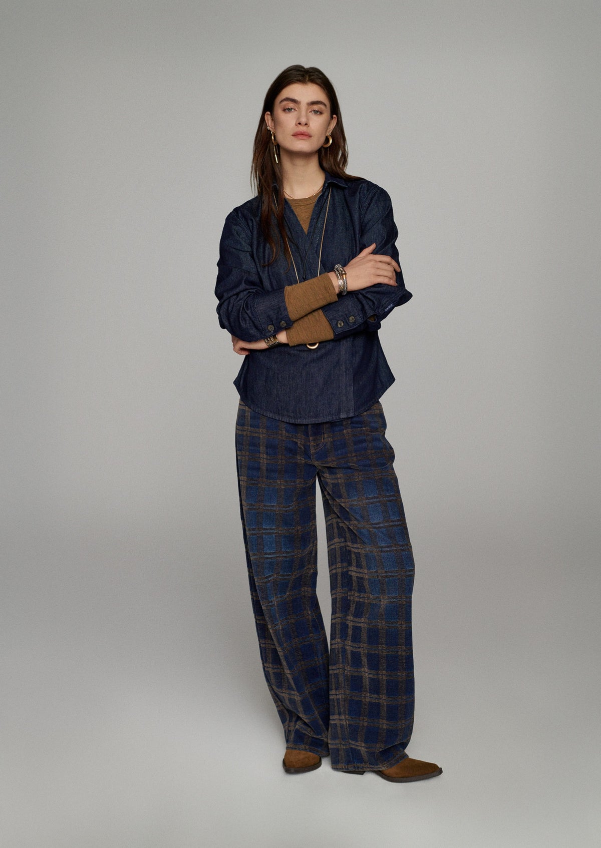 Summum Denim blouse with balloon sleeves