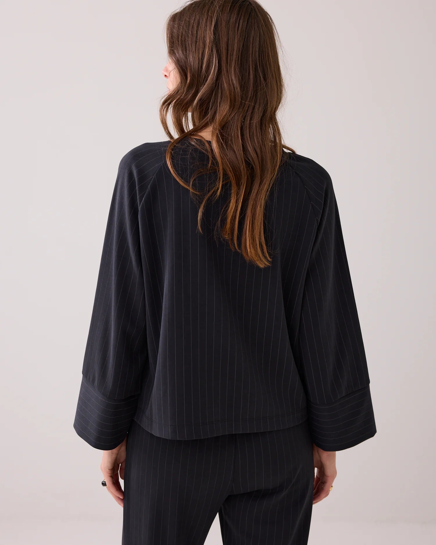 Summum Soft scuba pinstripe top