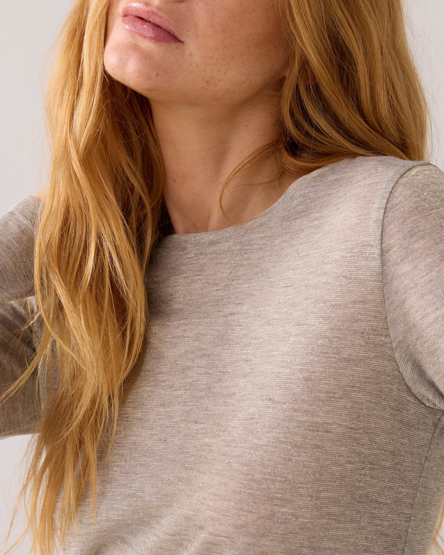 Summum Fitted long-sleeved top in Italian fabric