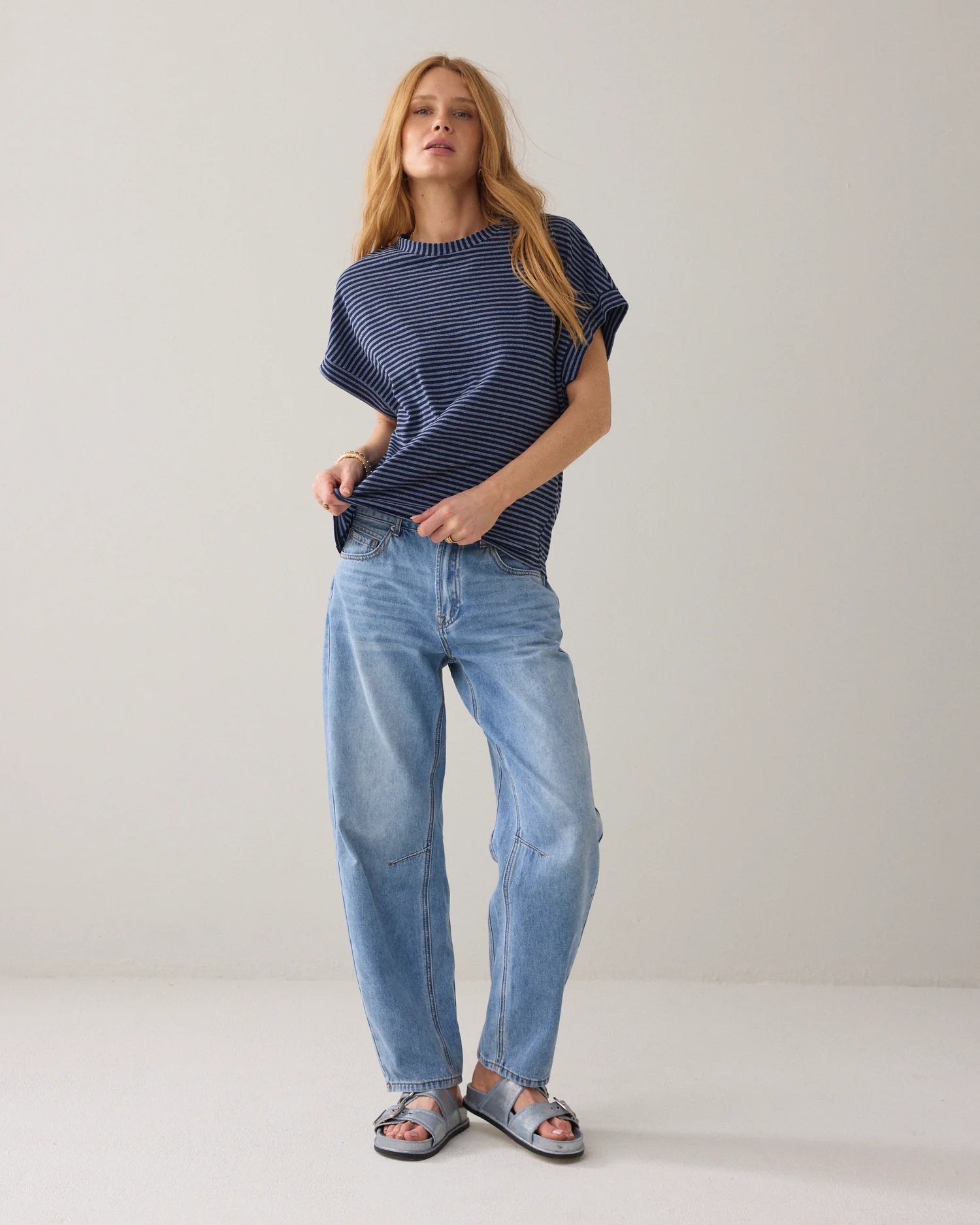 Summum Two-tone top in Italian fabric