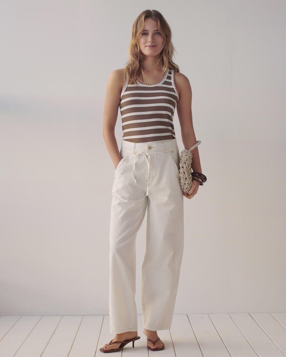 Summum Tank top with Breton stripes