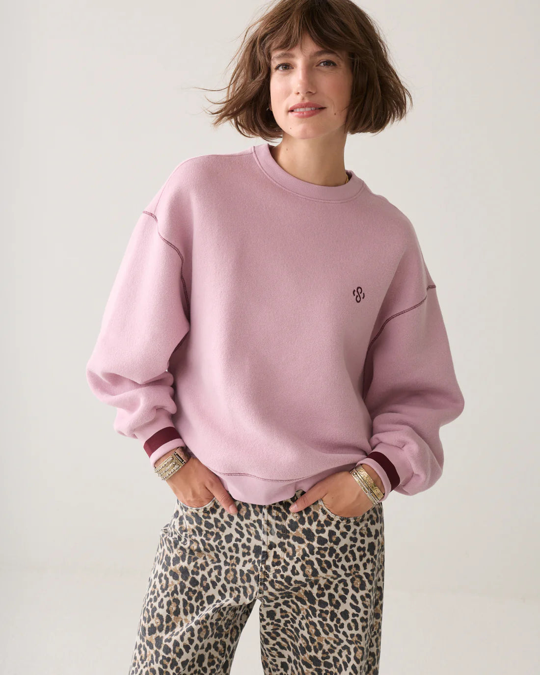 Summum Oversized contrast jumper