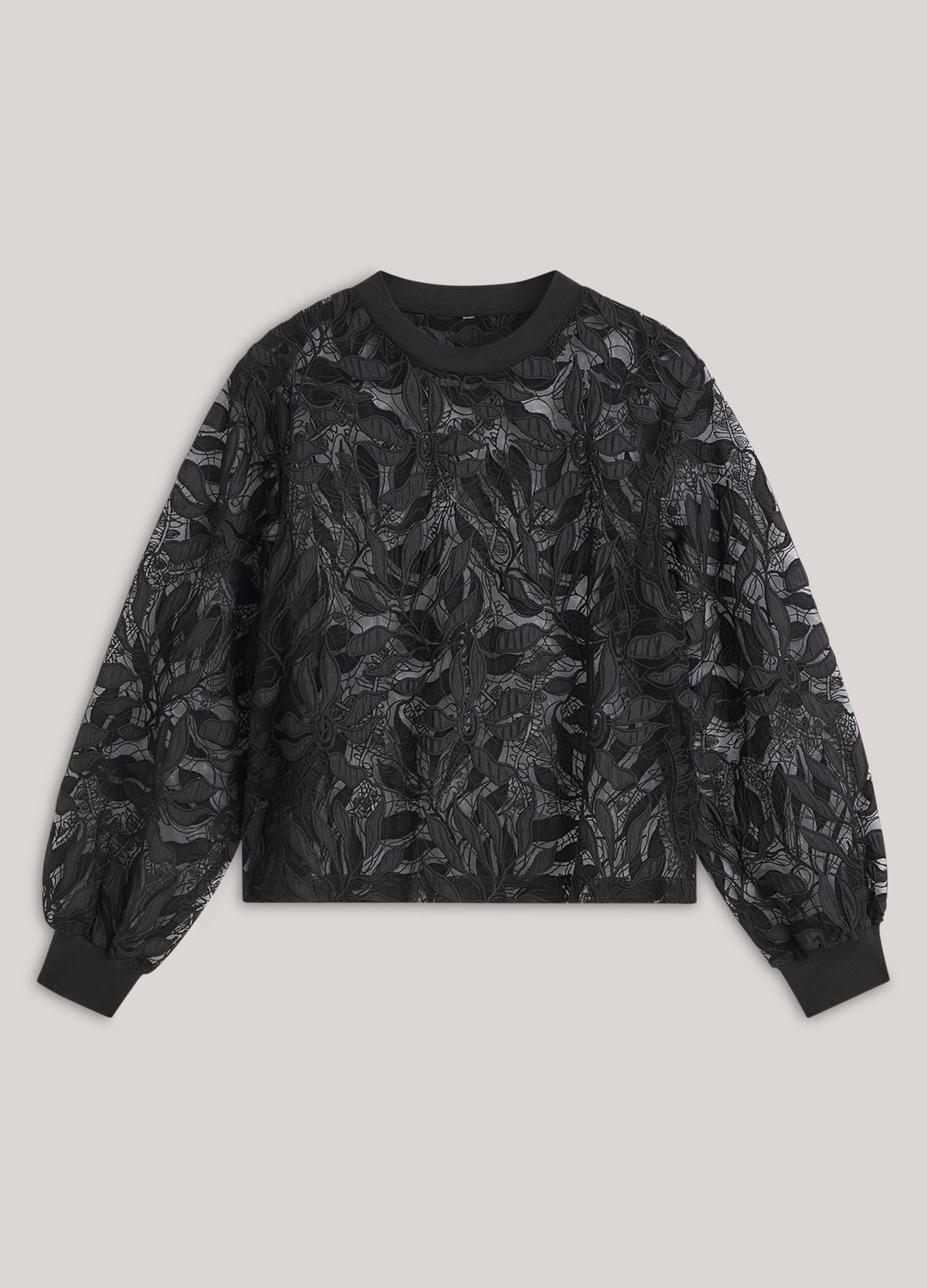 Summum Embroidered boxy mesh top