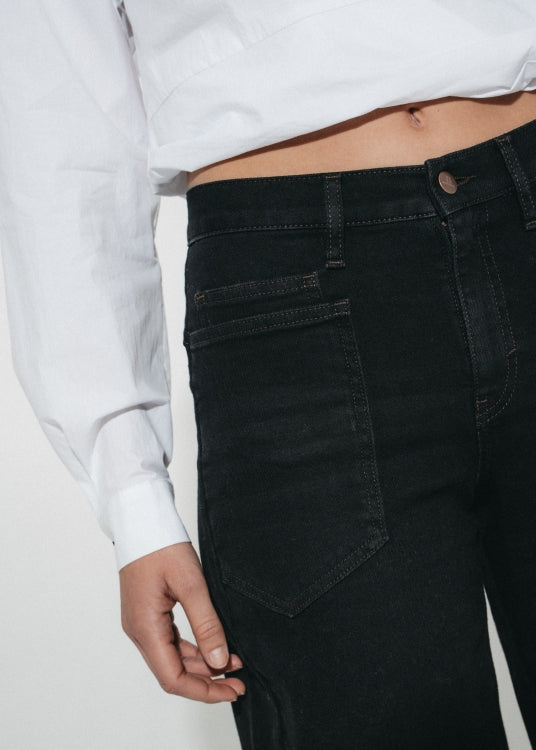 LUJE Slouchy black barel jeans