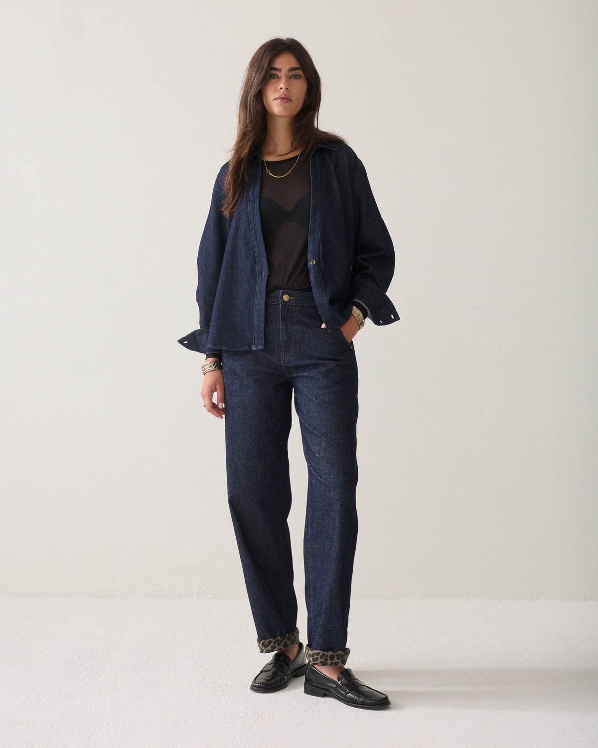 Summum Barrel-fit leopard-print jeans