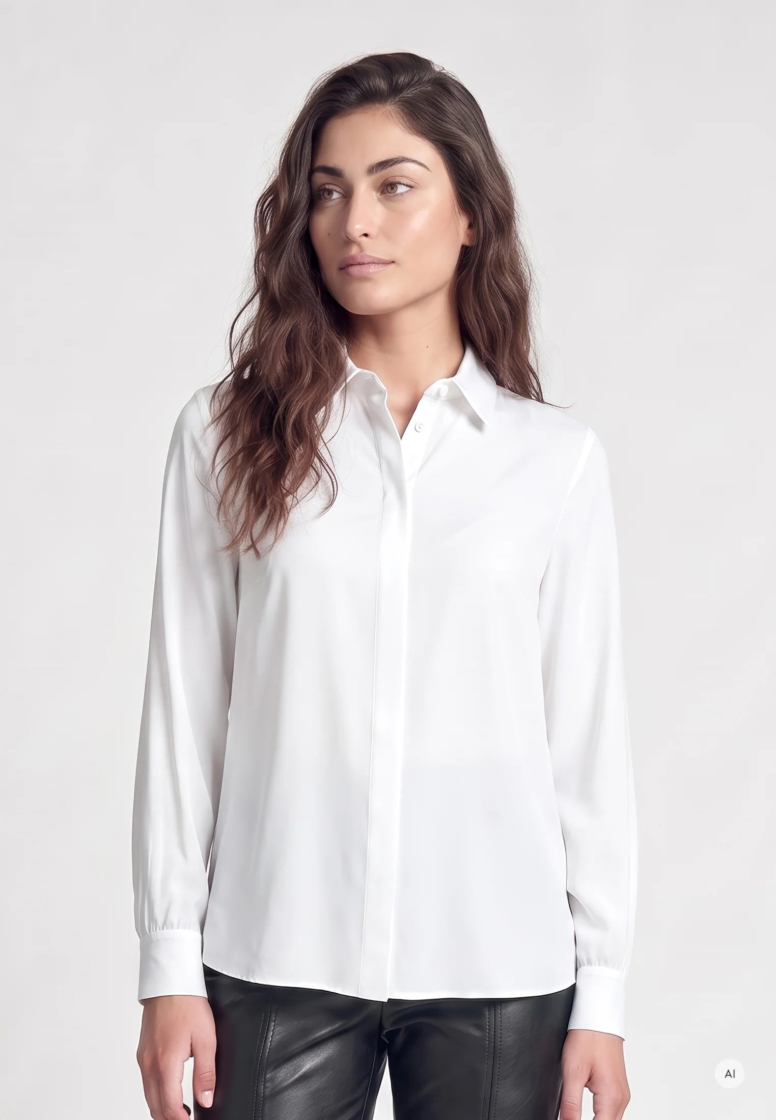 Marc Aurel Poplin blouse with gathered detail at the back