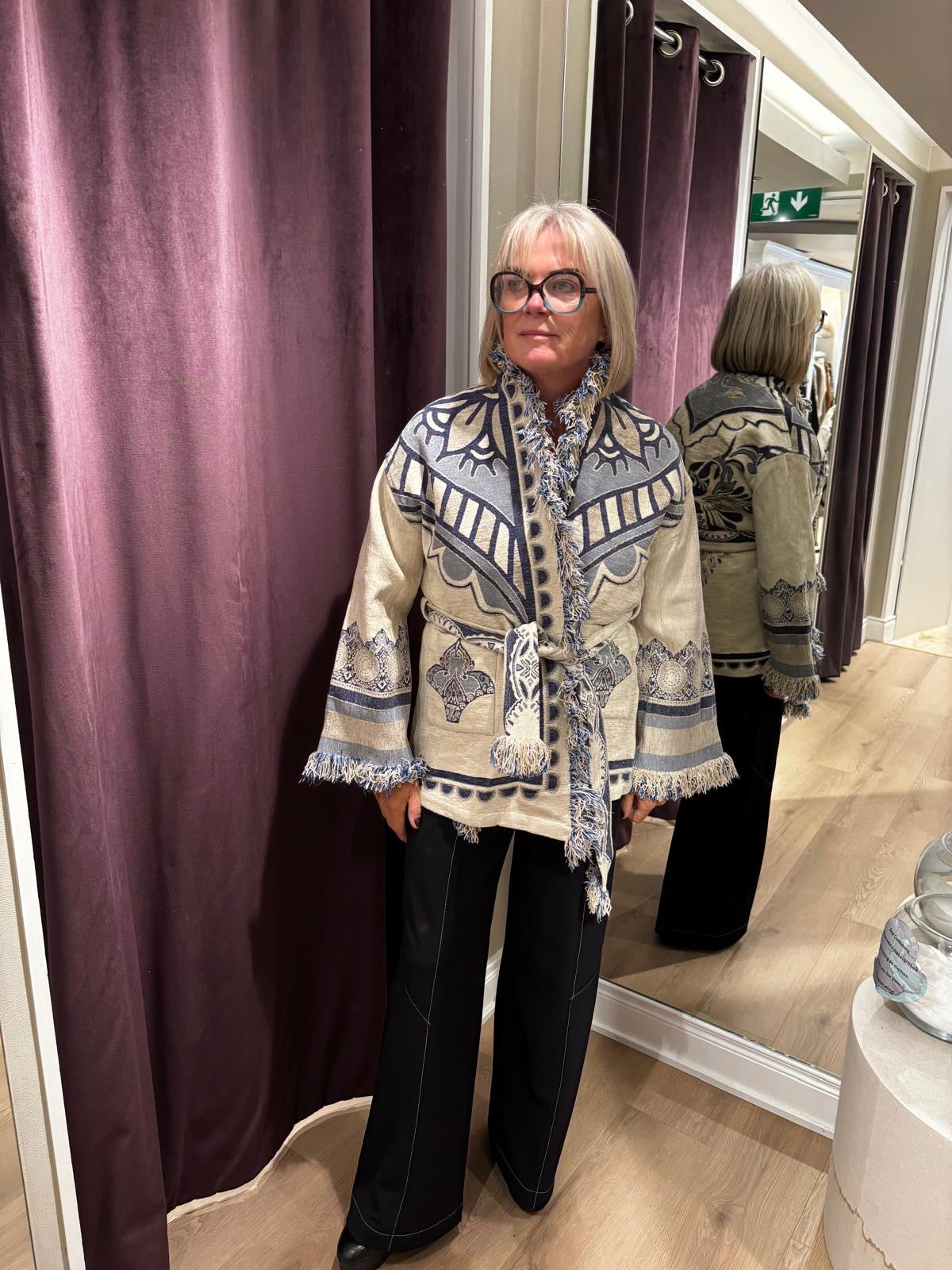 NEMA kimono jacket Blue