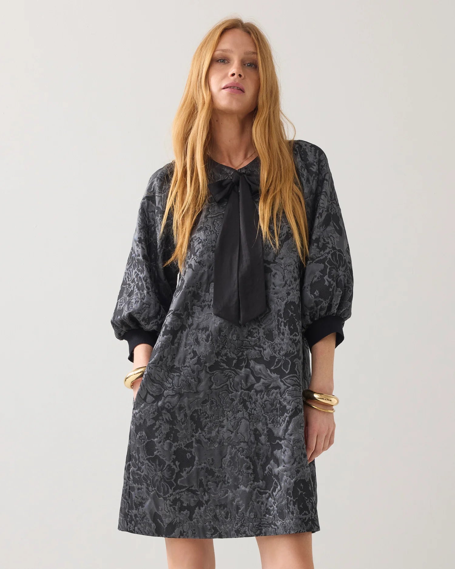 Summum A-line dress in jacquard fabric