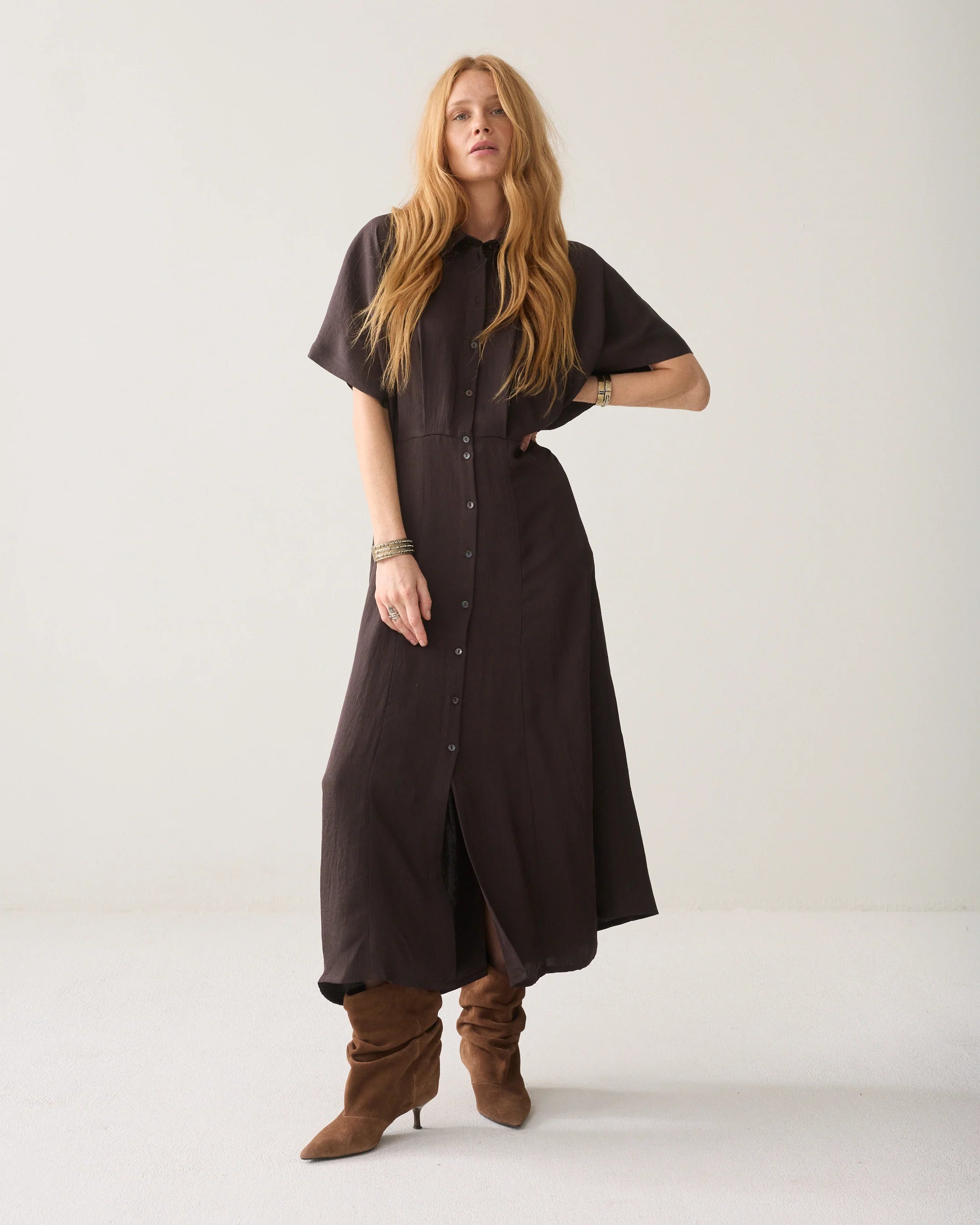 Summum Shiny button-down dress