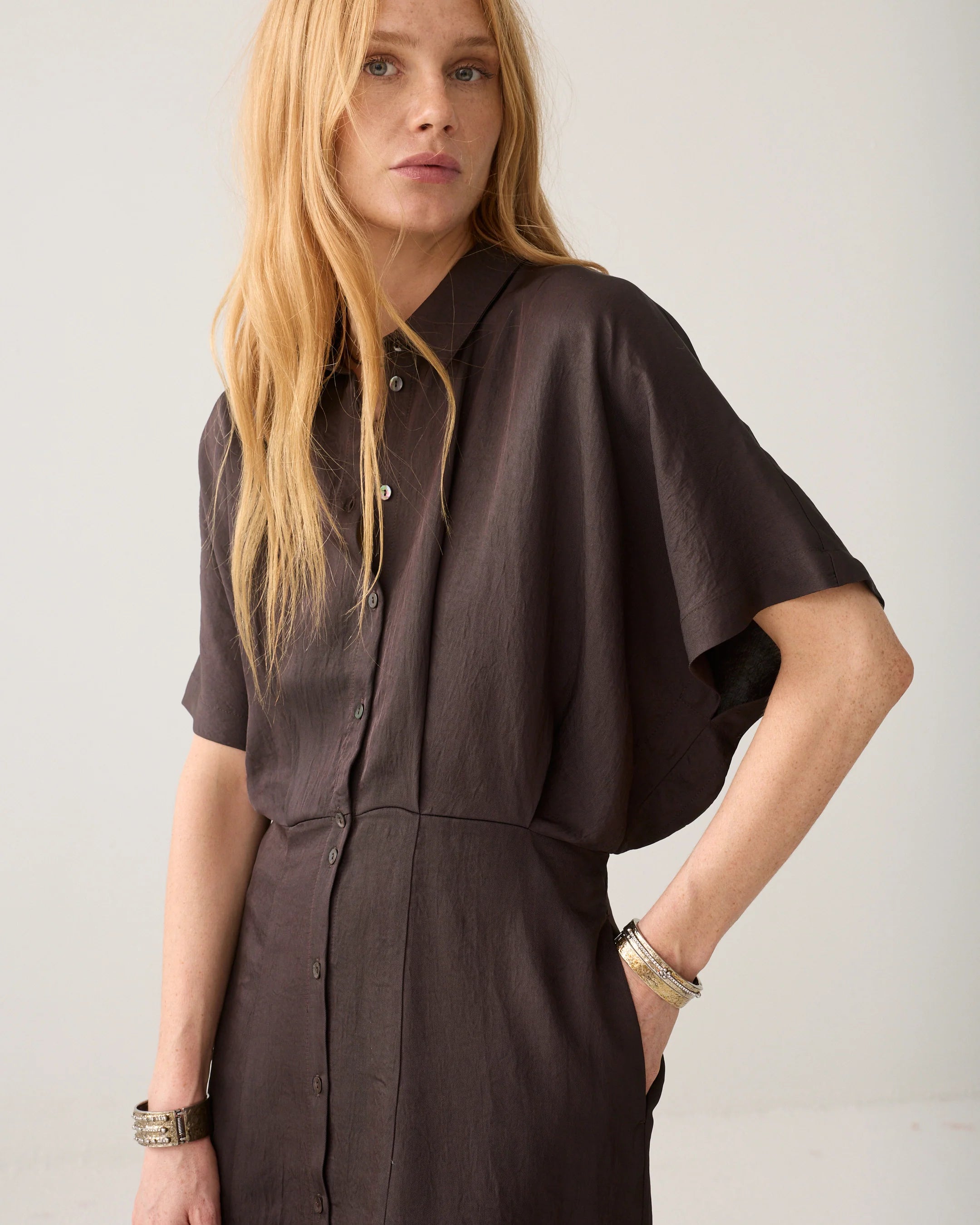 Summum Shiny button-down dress