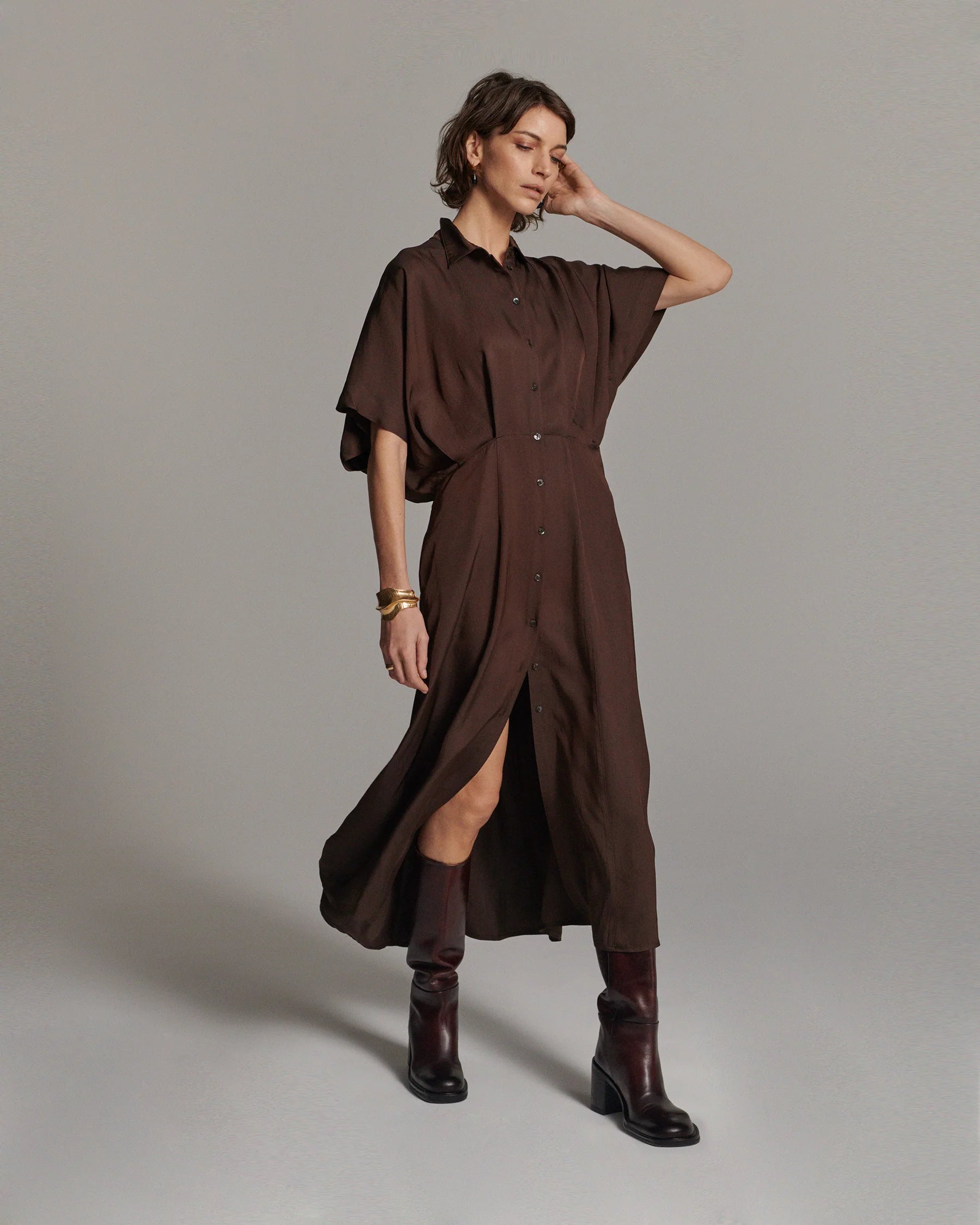 Summum Shiny button-down dress