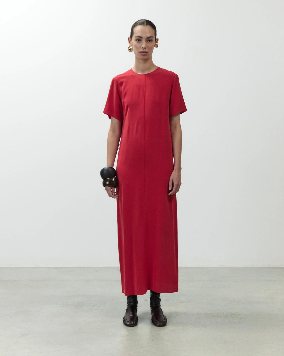 ALYSI CRÊPE DE CHINE DRESS WITH SCARF