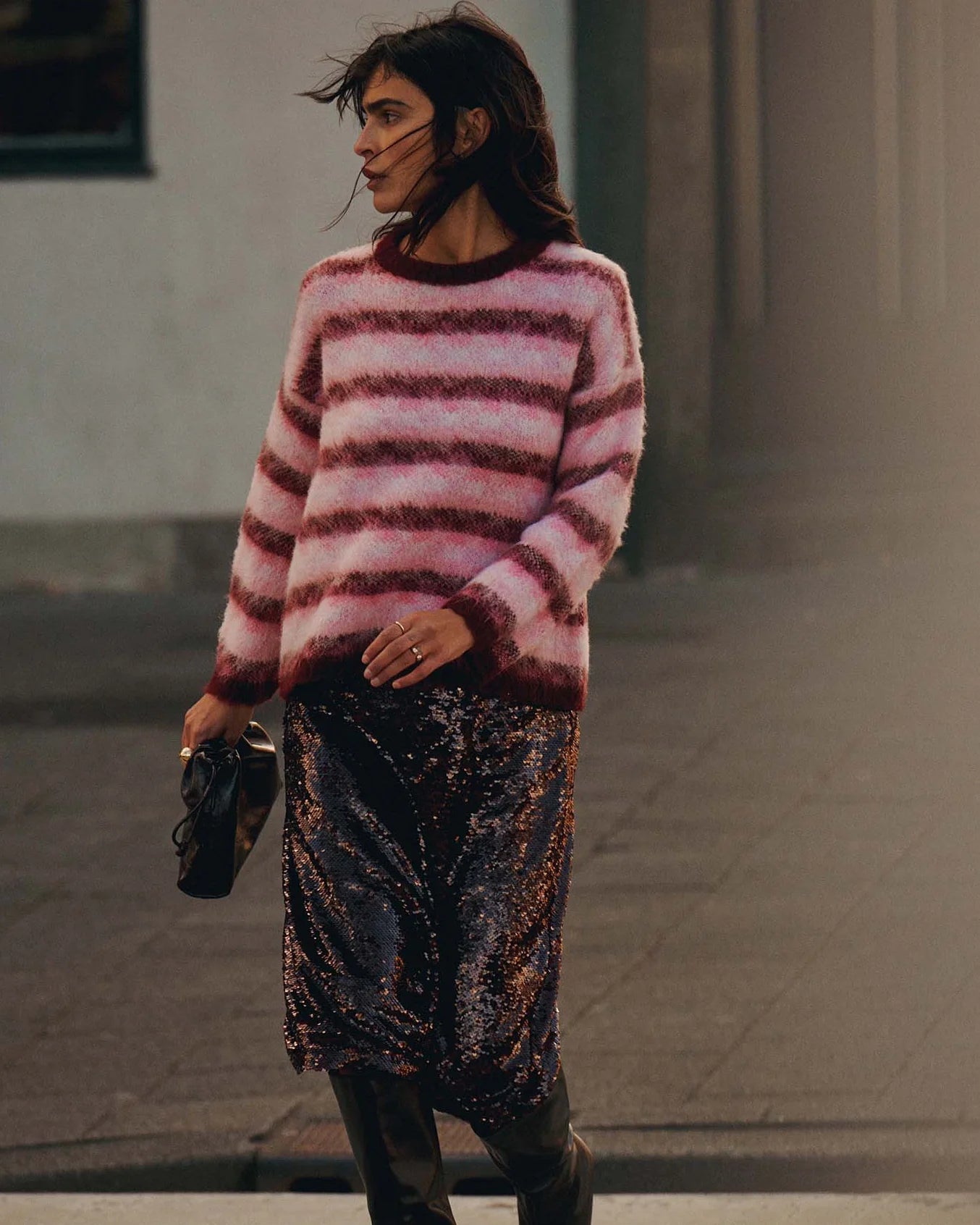 Summum Midi skirt in sequin fabric