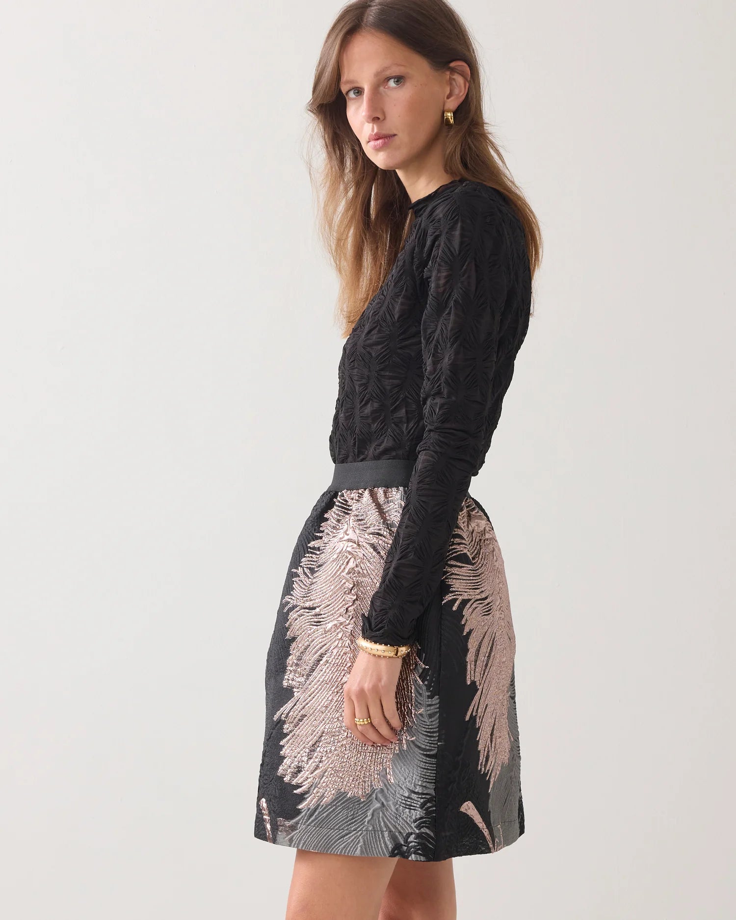 Summum Short festive skirt in jacquard fabric