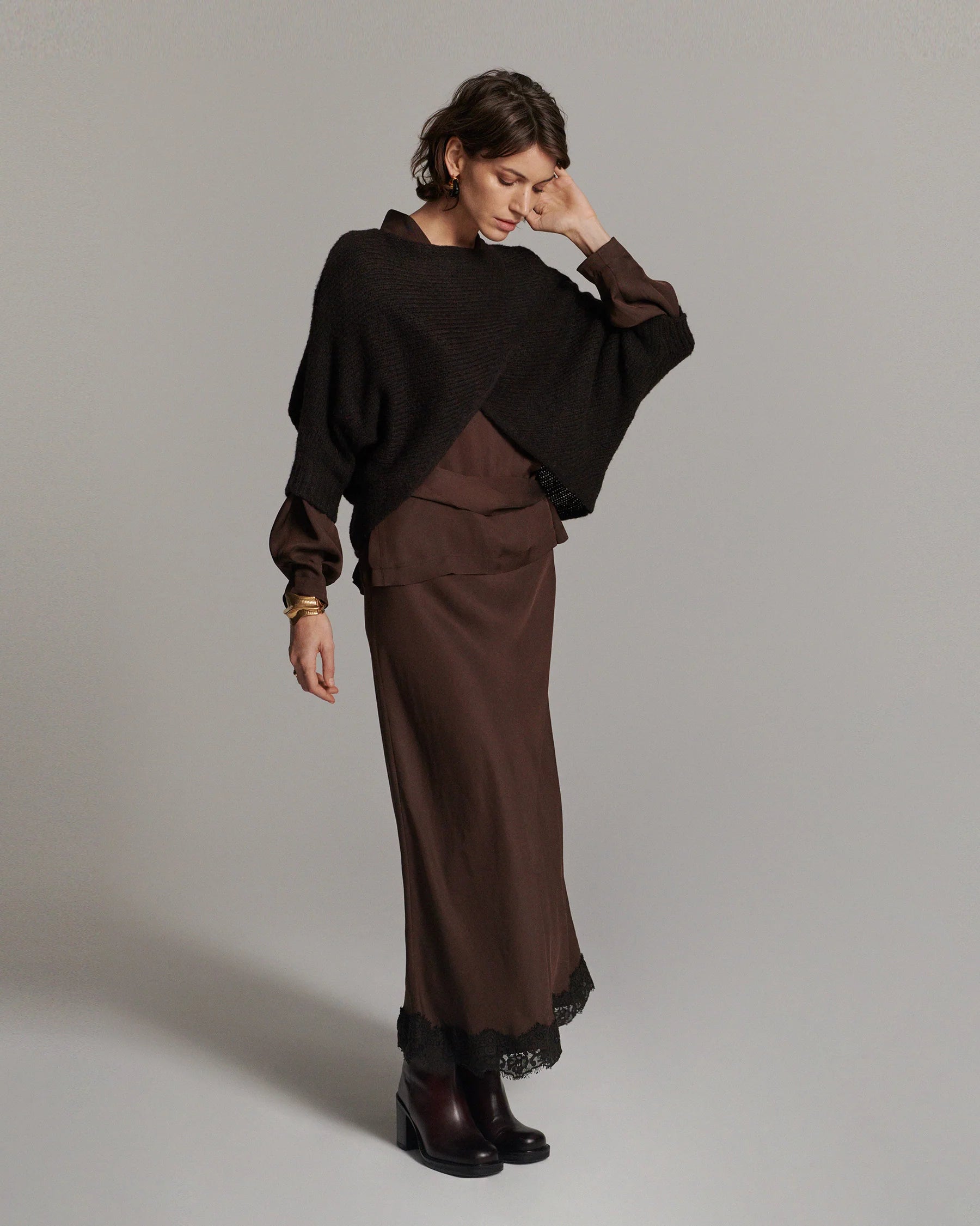 Summum Long skirt with lace