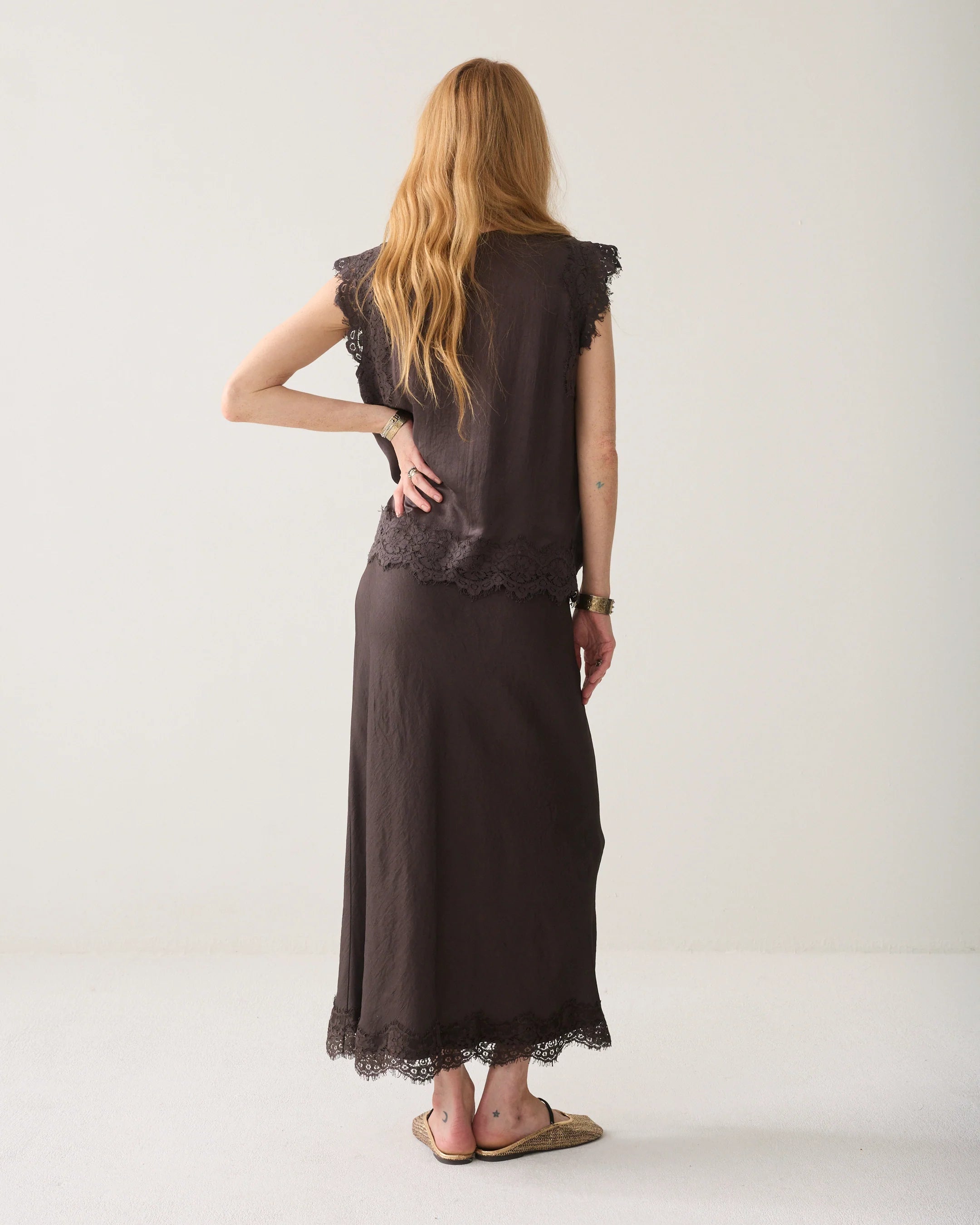 Summum Long skirt with lace
