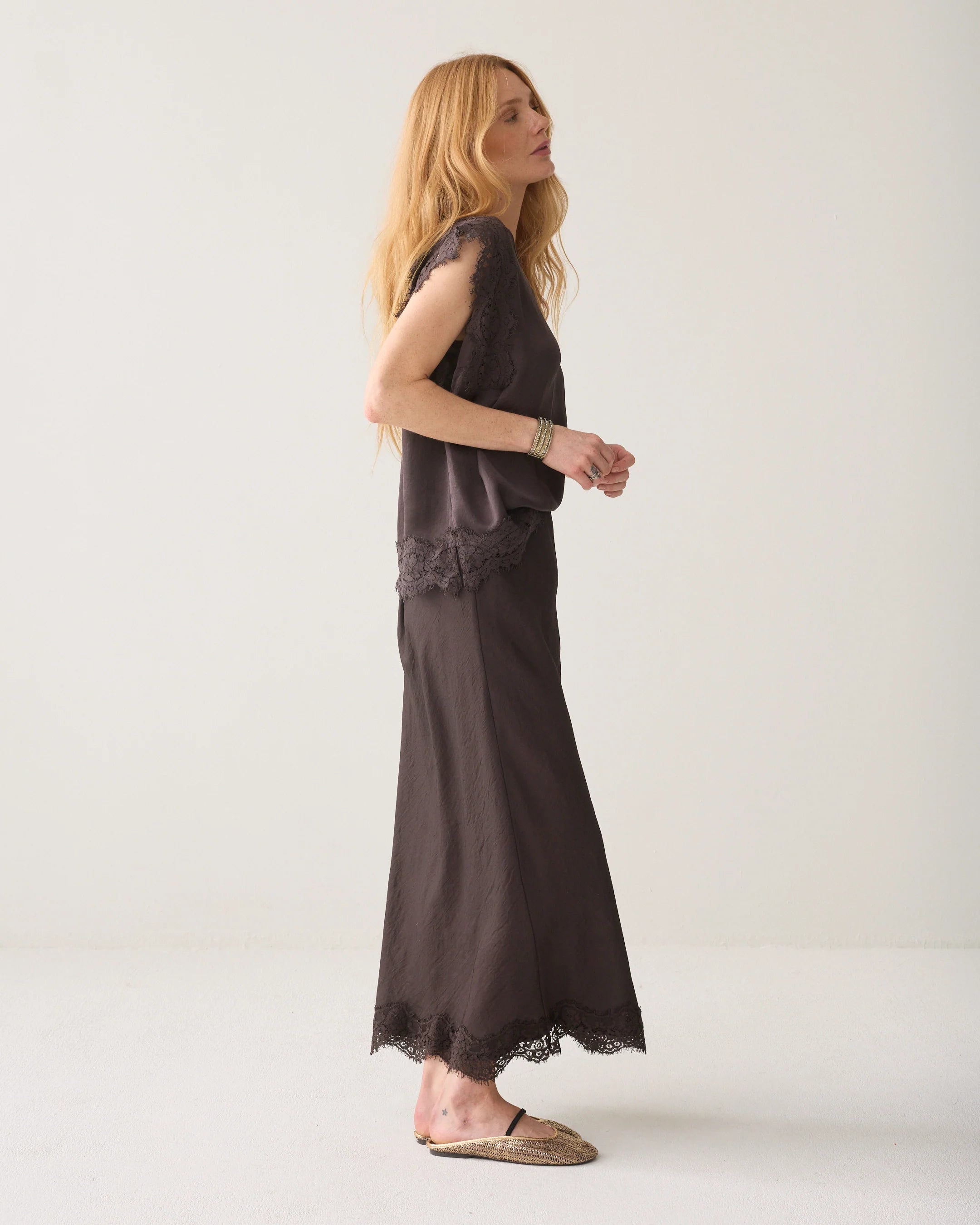 Summum Long skirt with lace