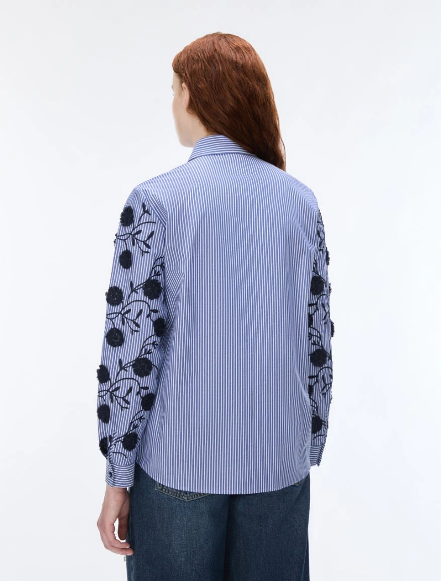 i BLUES THREAD-EMBROIDERED SHIRT