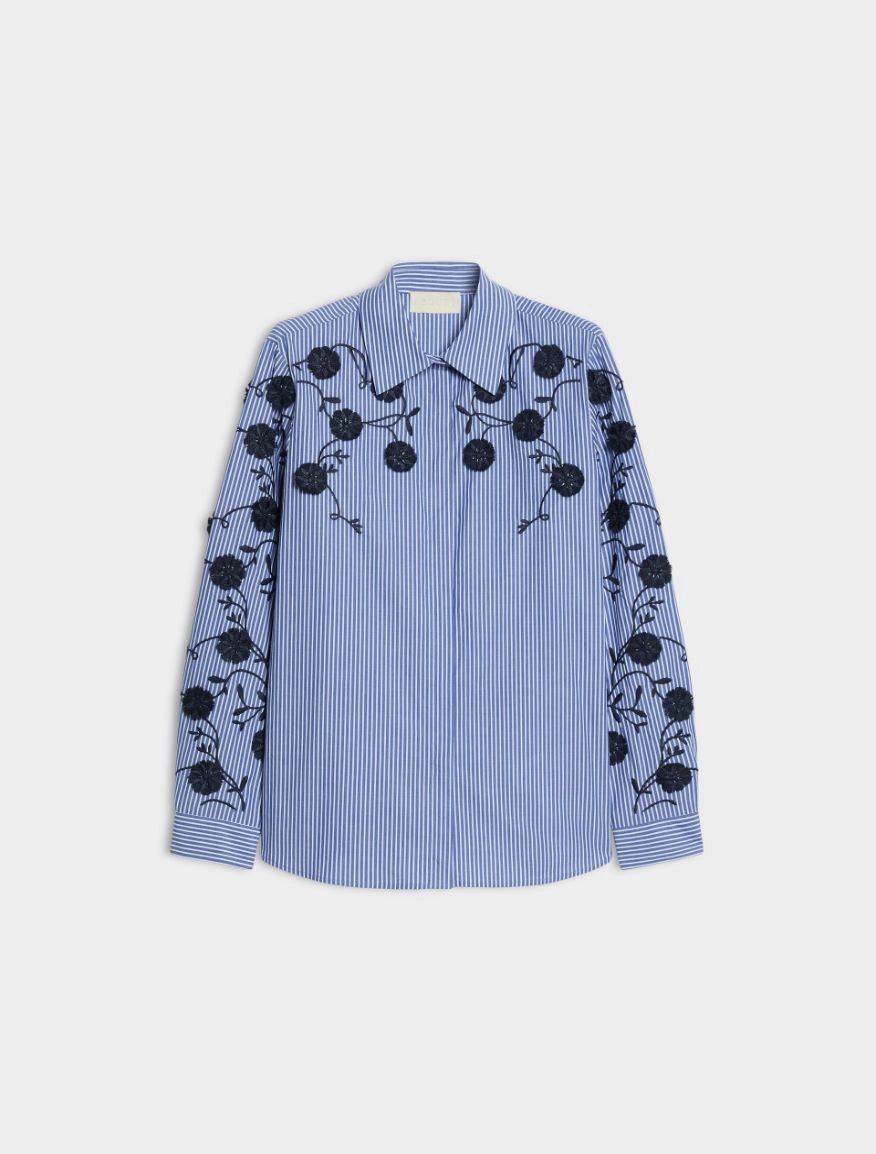 i BLUES THREAD-EMBROIDERED SHIRT