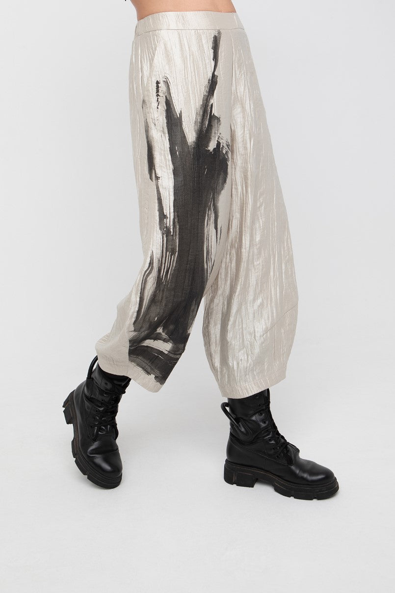 OZAI N KU GOLD SPLASH TROUSERS