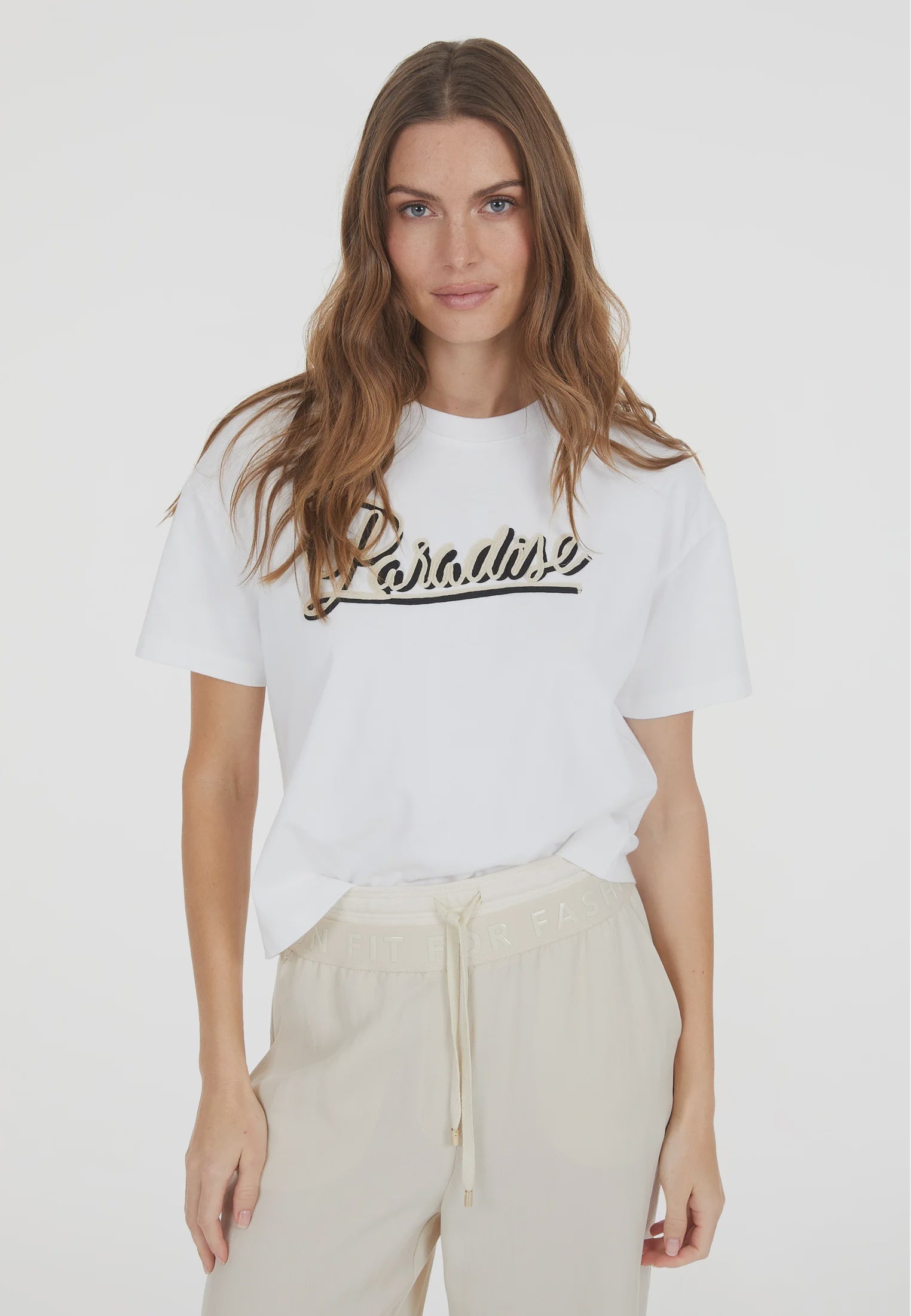 Marc Aurel T-shirt with "Paradise" embroidery
