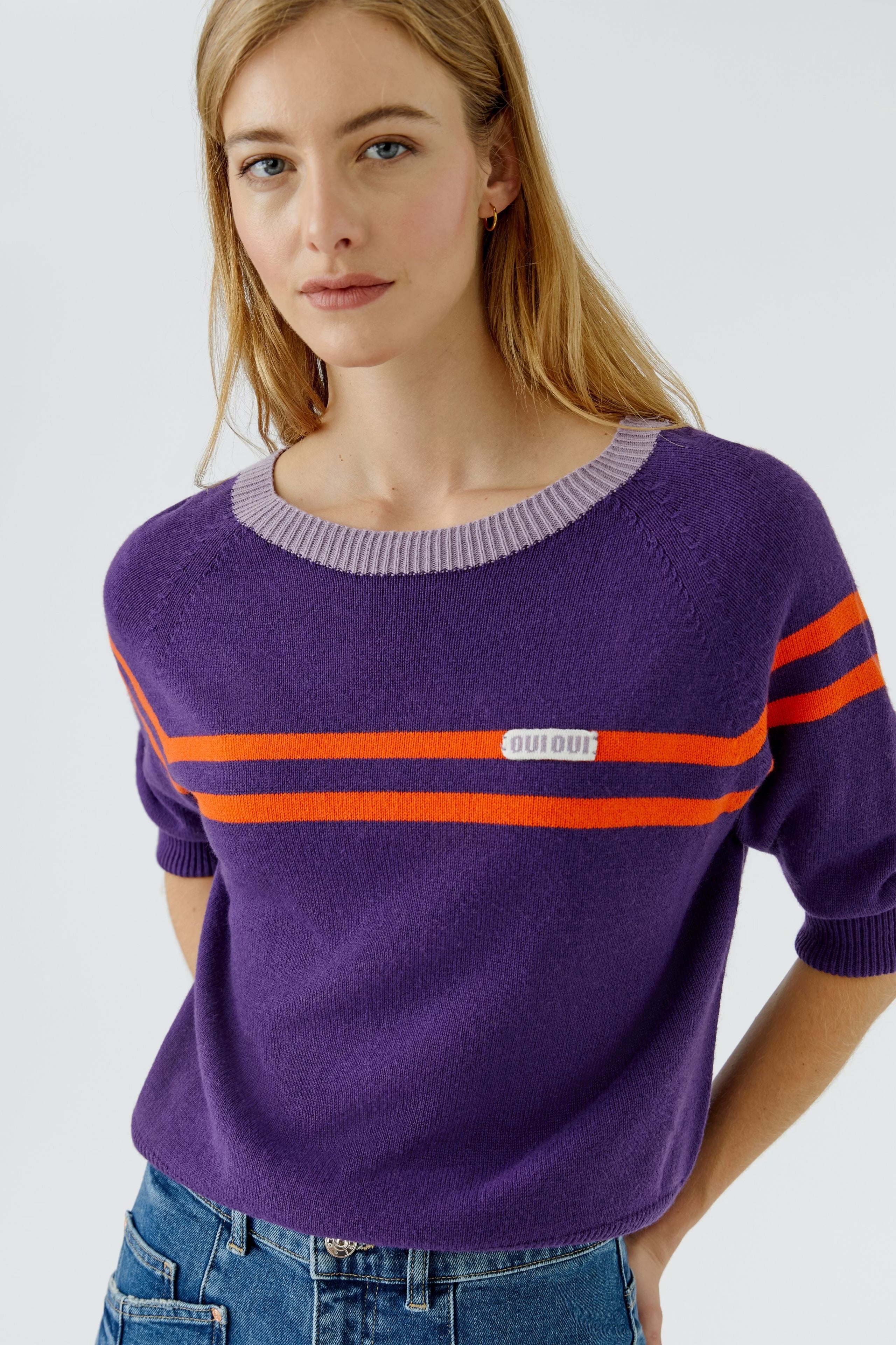 Oui pullover - dark violett orange
