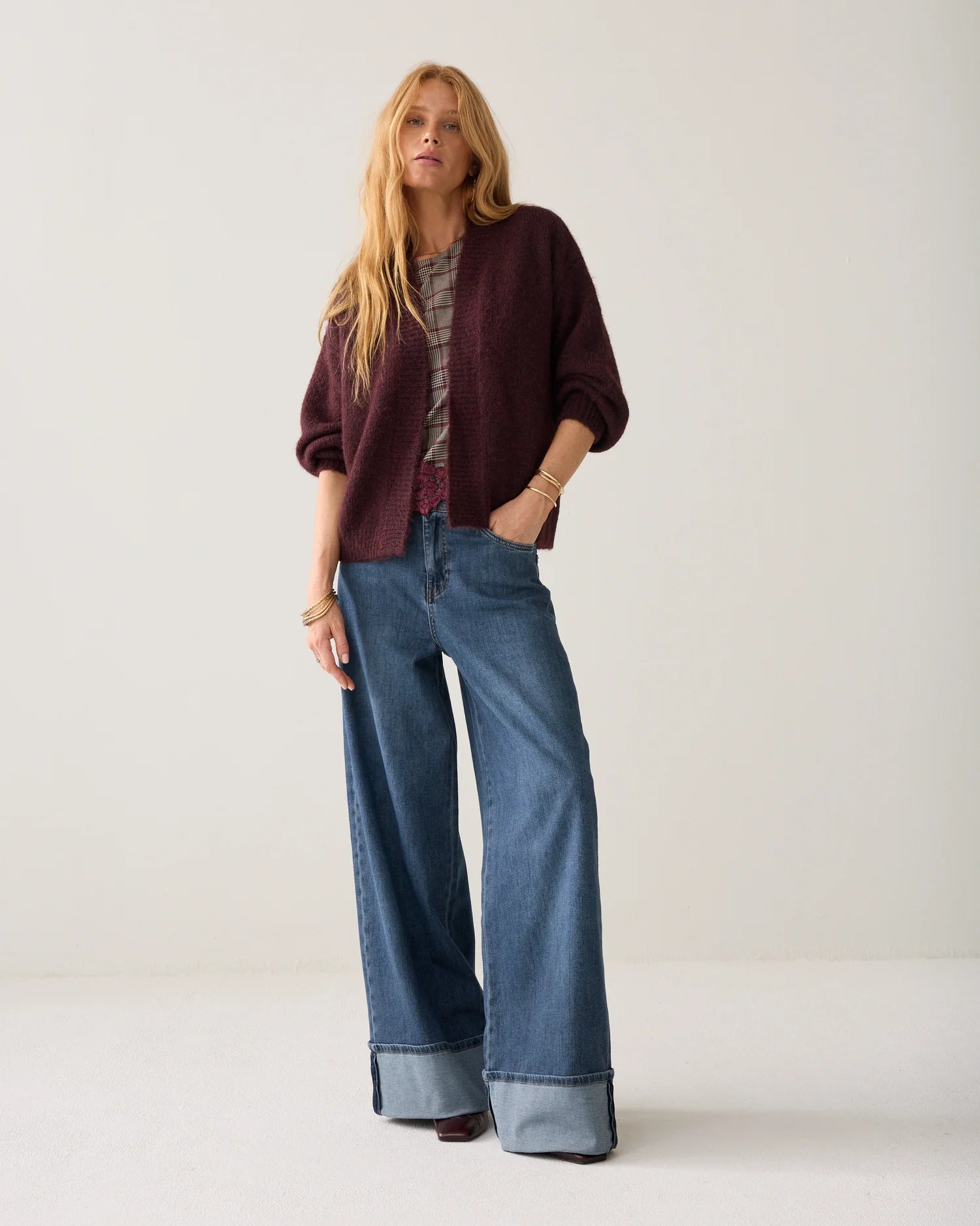 Summum Soft cardigan with puff sleeves